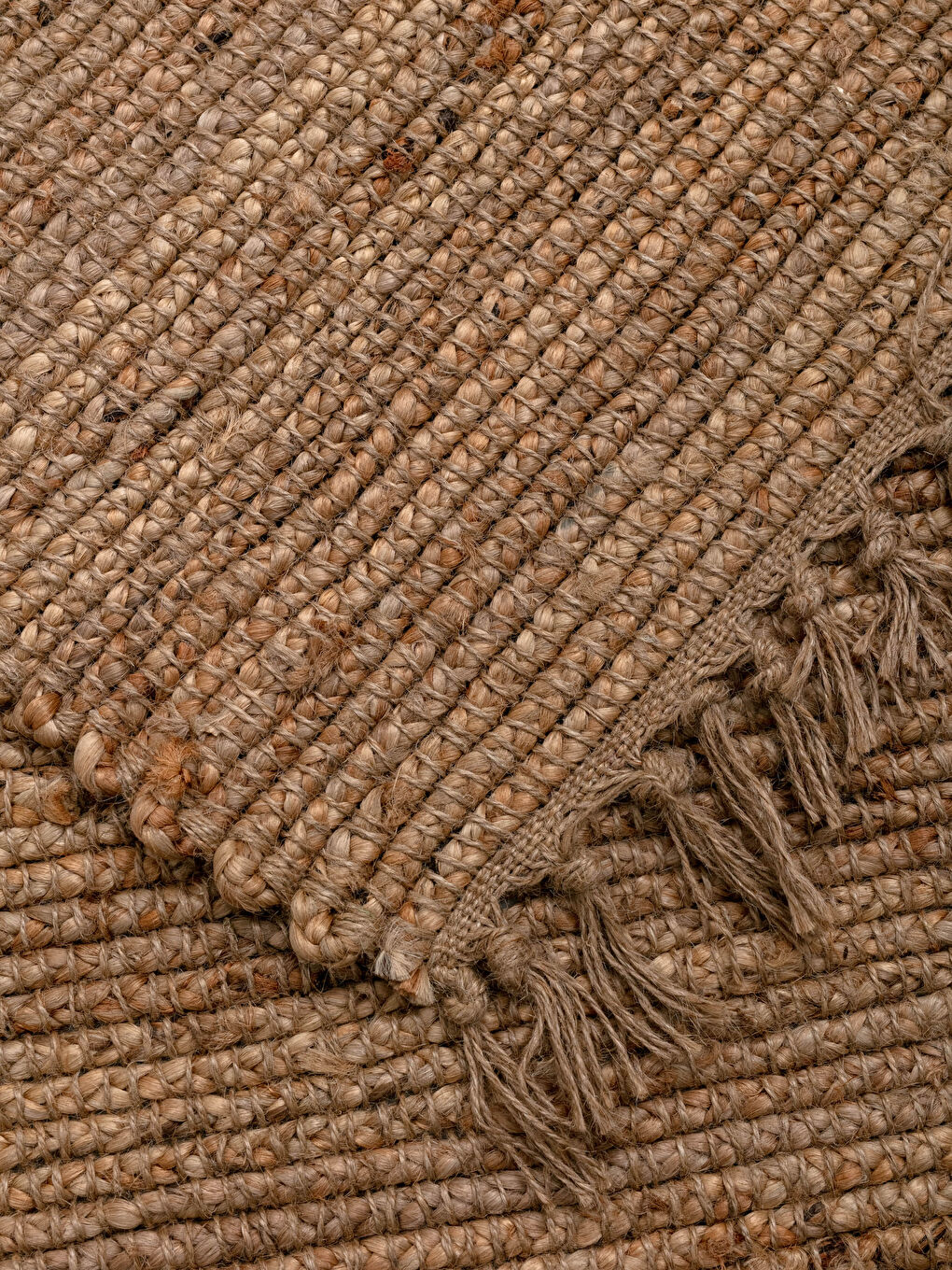 Ethnic Patterned Fringed Jute Carpet 80x150 Cm -S1FE25Z8-F9C