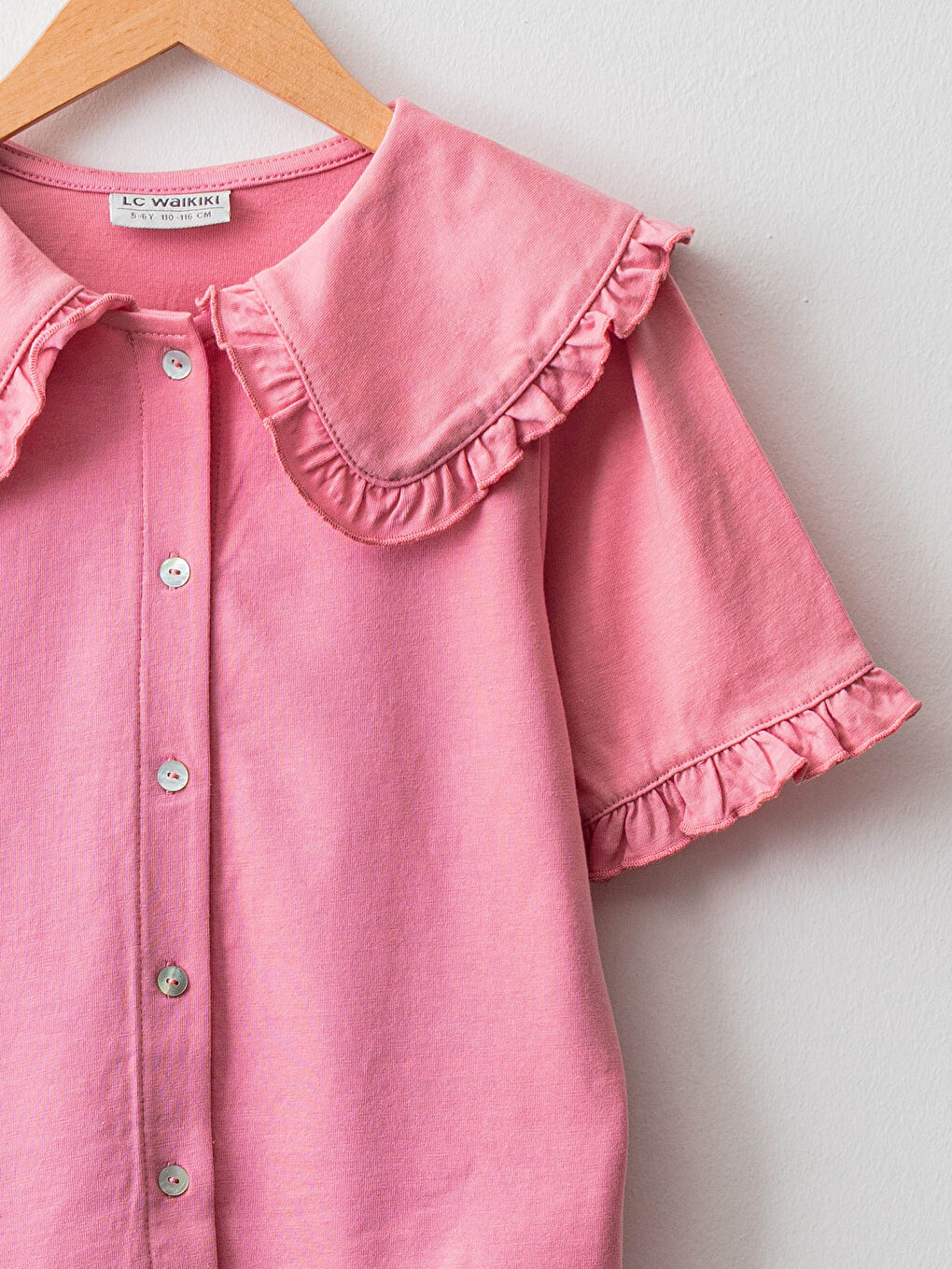 Baby Collar Short Sleeve Cotton Girl T-Shirt -S1FE65Z4-GJZ