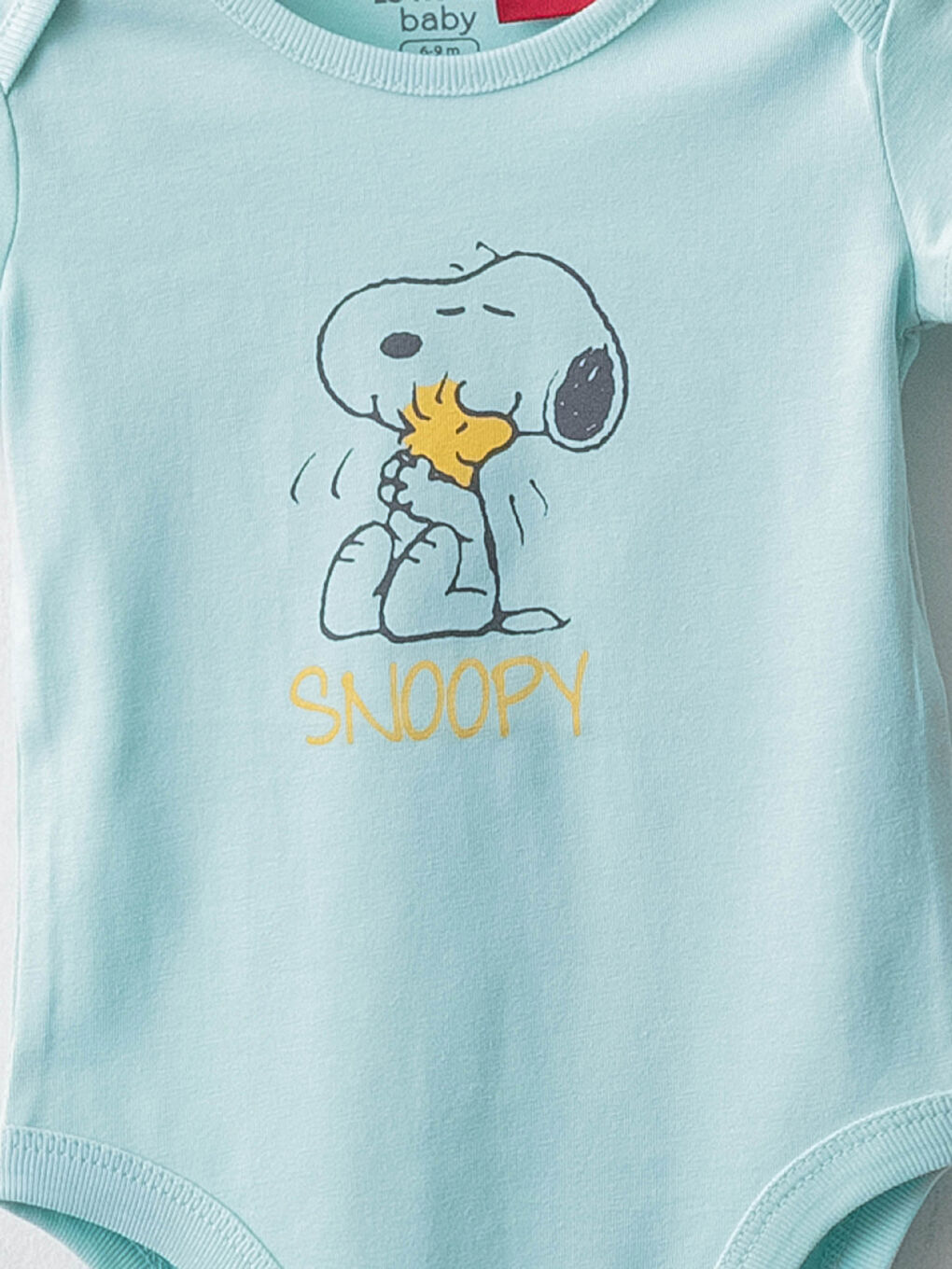 Turkuaz Bisiklet Yaka Kısa Kollu Snoopy Baskılı Pamuklu Erkek Bebek 2'li Takım-2