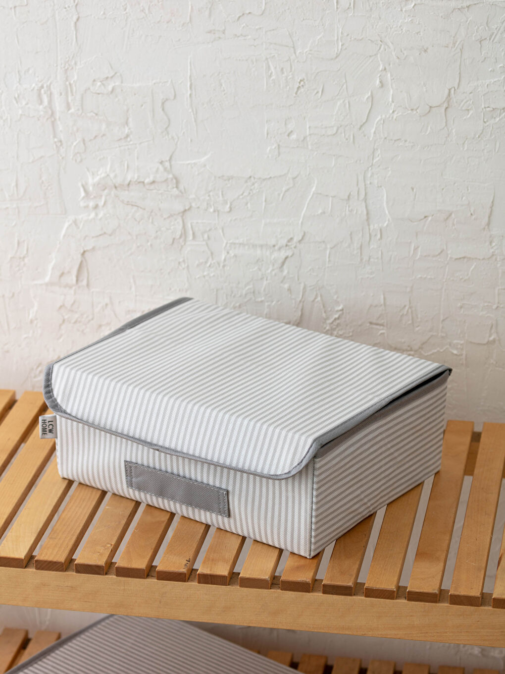 Gri Kapaklı Polyester Organizer Sepet 30x23x11 cm