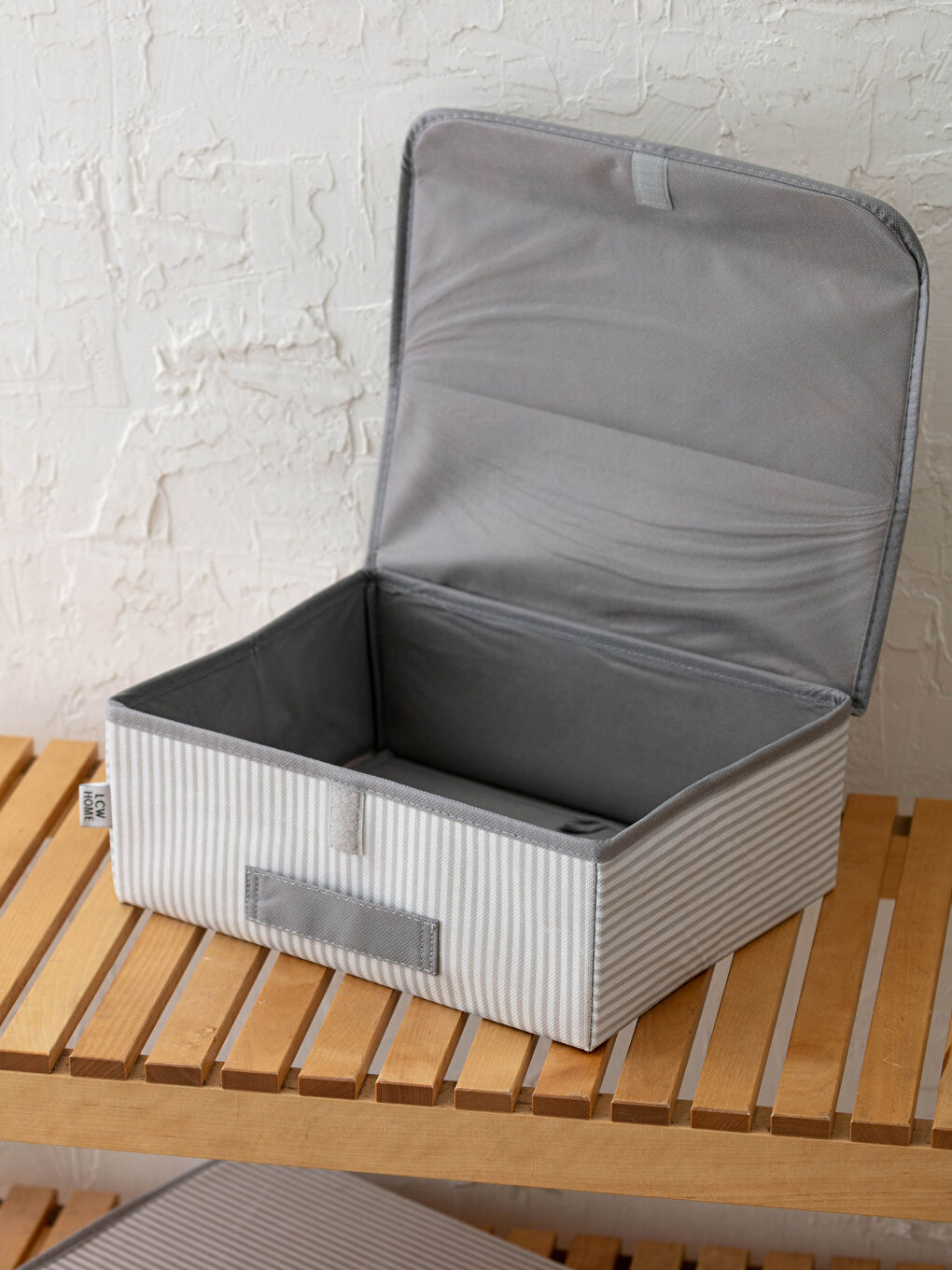 Gri Kapaklı Polyester Organizer Sepet 30x23x11 cm-1