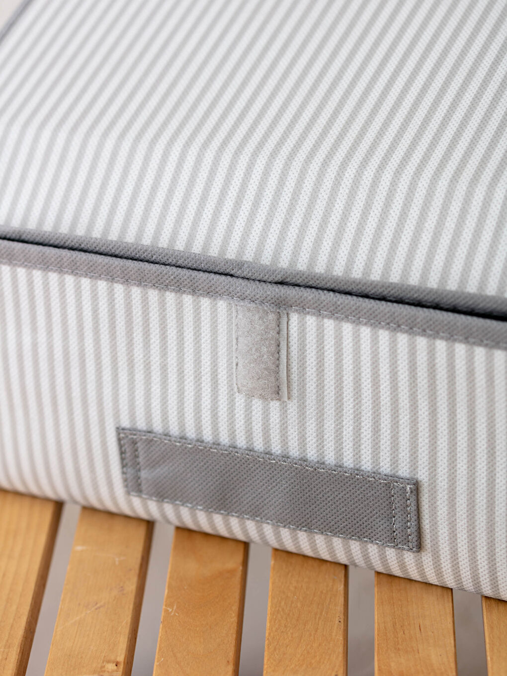 Gri Kapaklı Polyester Organizer Sepet 30x23x11 cm-2