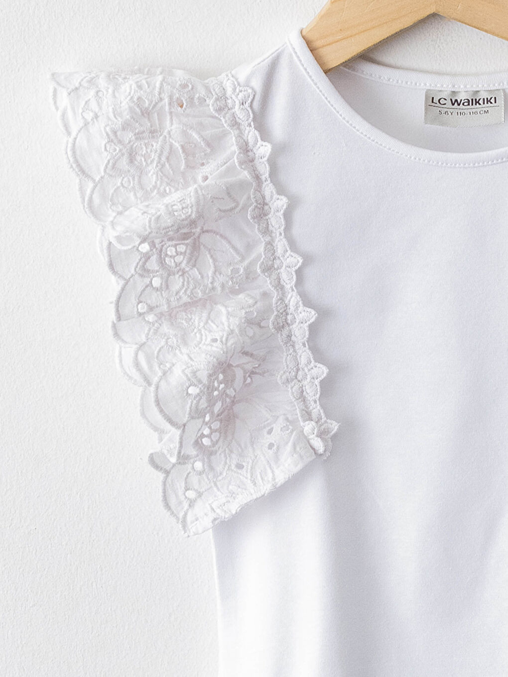 Beyaz Bisiklet Yaka Fisto Detaylı Kız Çocuk Bodysuit-2