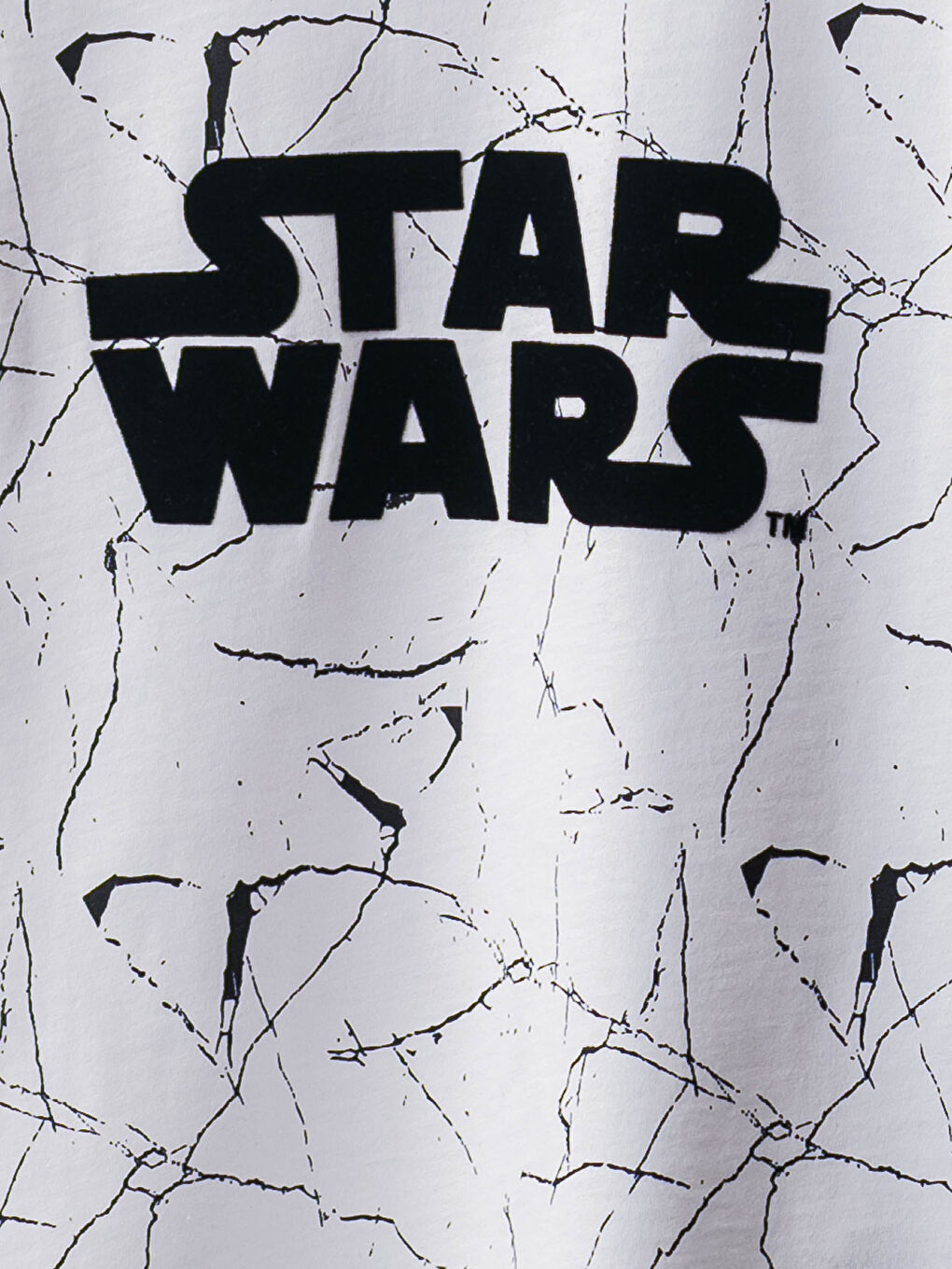 Beyaz Bisiklet Yaka Star Wars Baskılı Kısa Kollu Pamuklu Erkek Çocuk Pijama Takımı-2