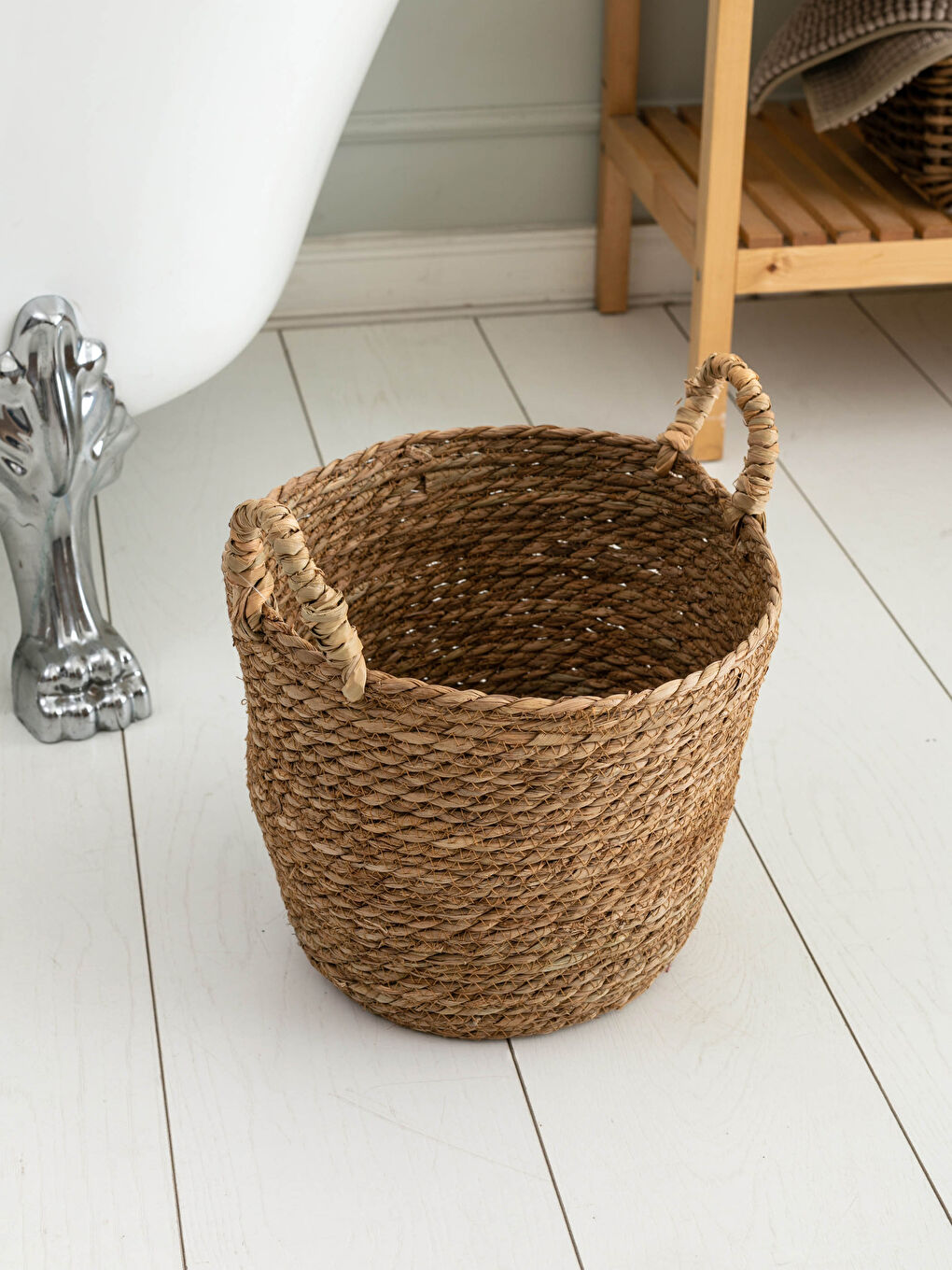 Kahverengi Hasır Organizer Sepet 22x30x27 cm