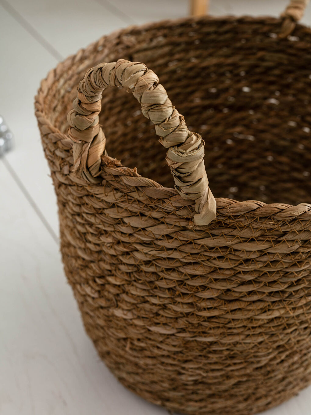 Kahverengi Hasır Organizer Sepet 22x30x27 cm-1