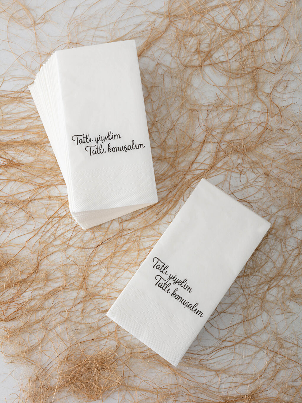 Siyah Slogan Baskılı Kağıt Peçete 100 Adet 16x16 cm