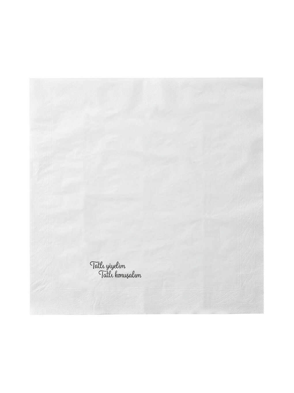 Siyah Slogan Baskılı Kağıt Peçete 100 Adet 16x16 cm-1