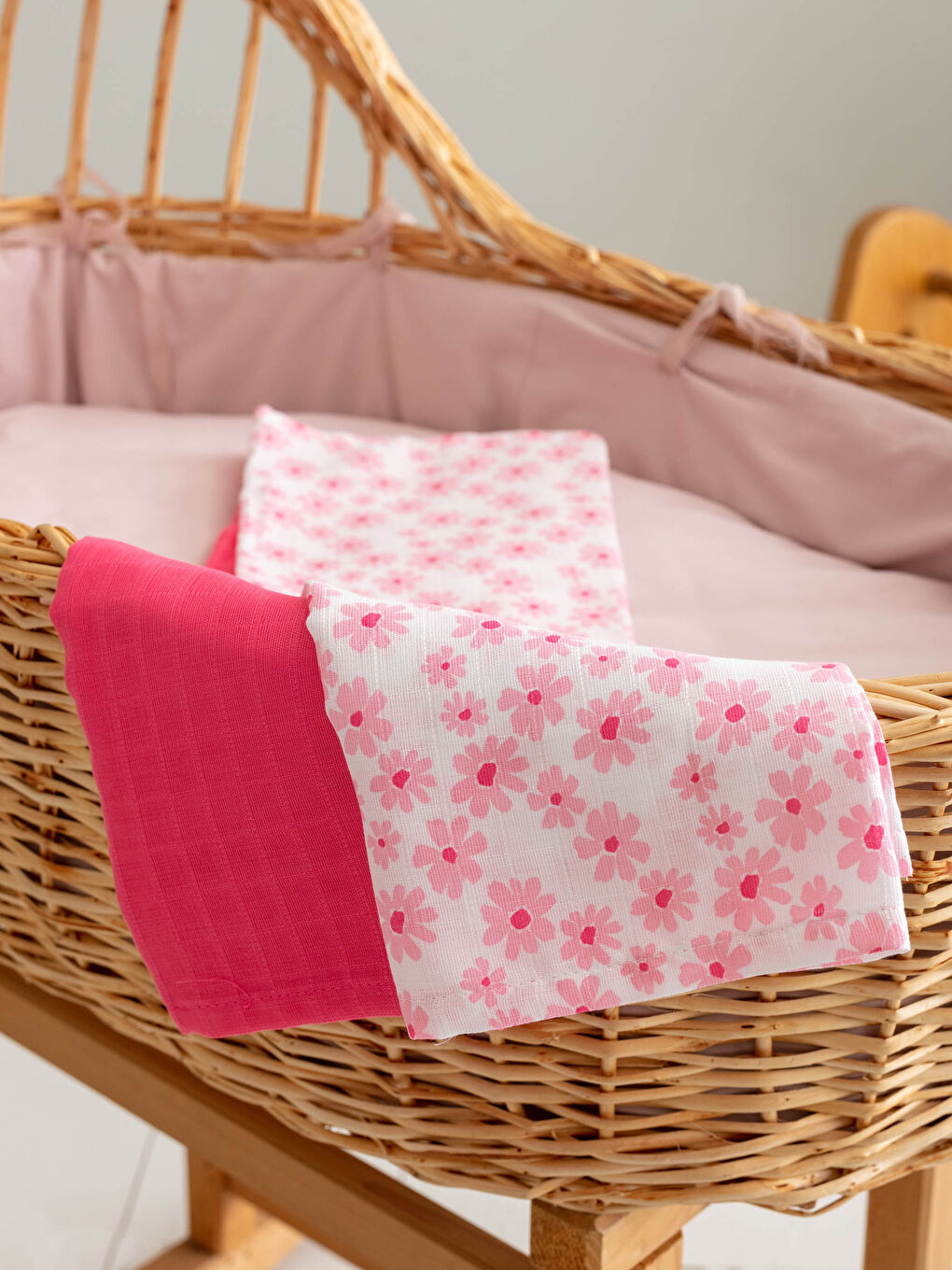 Ekru Pamuklu Kız Bebek Müslin Bez 2'li-1