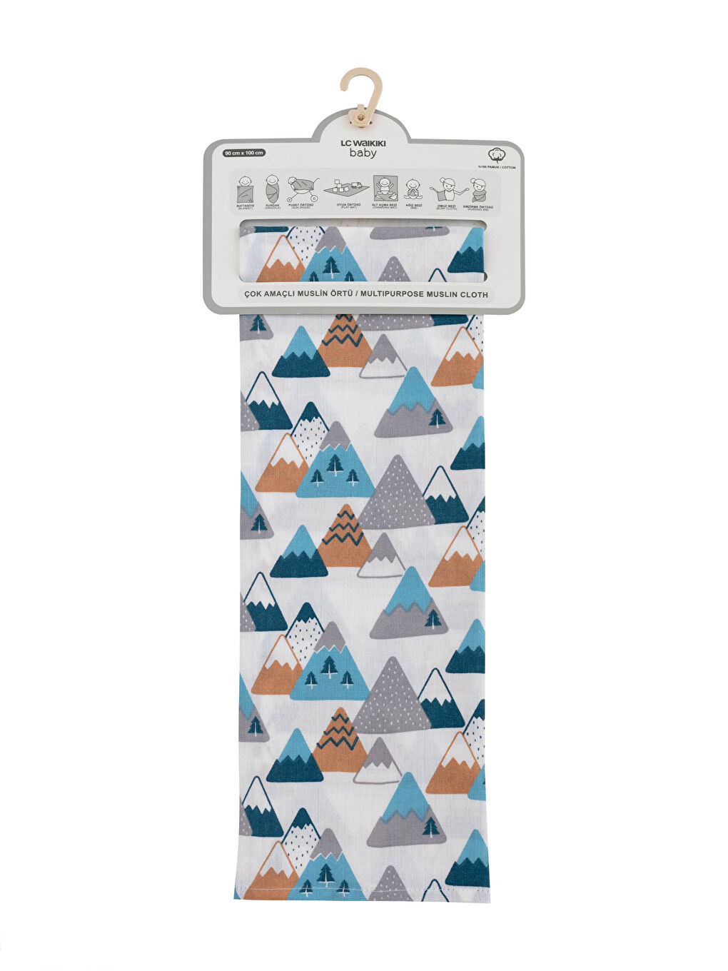 LCW baby Printed Cotton Unisex Baby Muslin Cloth -S1G477Z1-LRA