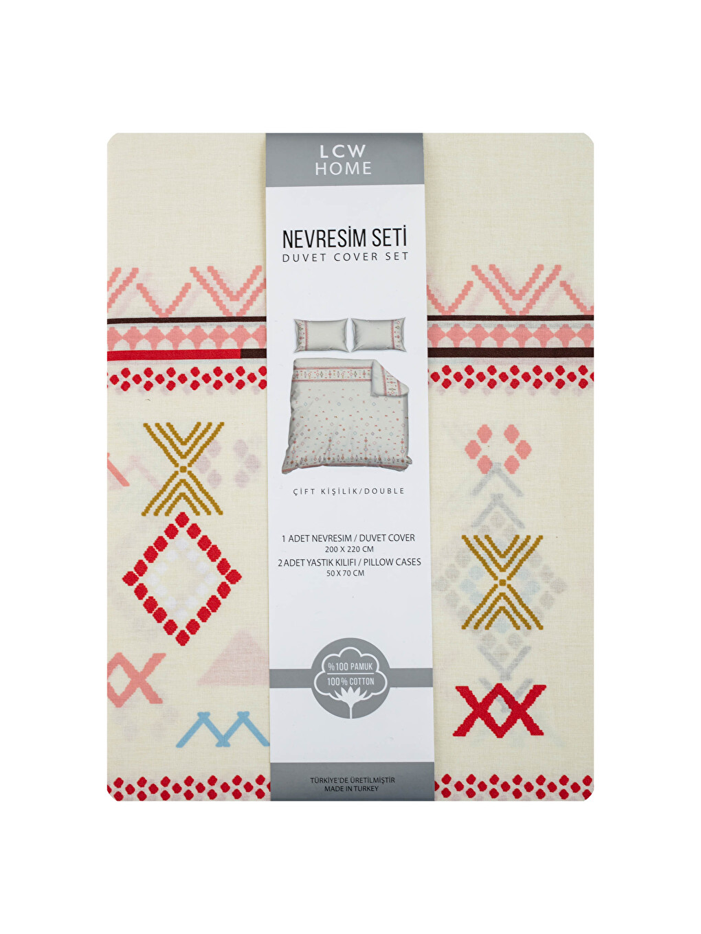 Double Patterned Woven Duvet Cover and Pillowcase-5