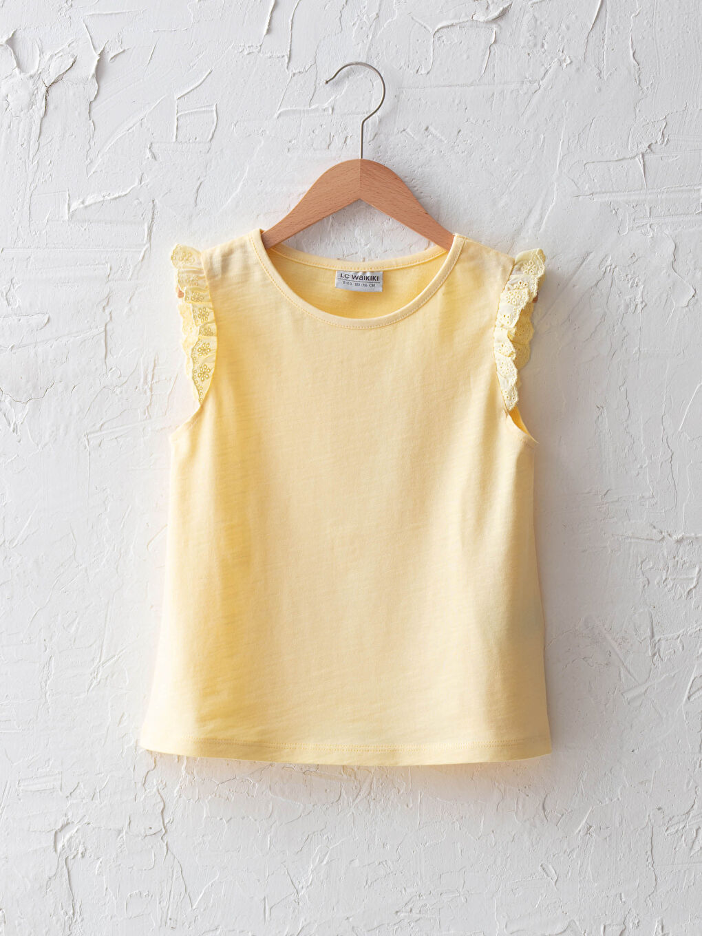 Sarı Bisiklet Yaka Basic Kolları Fisto Detaylı Kız Çocuk Atlet