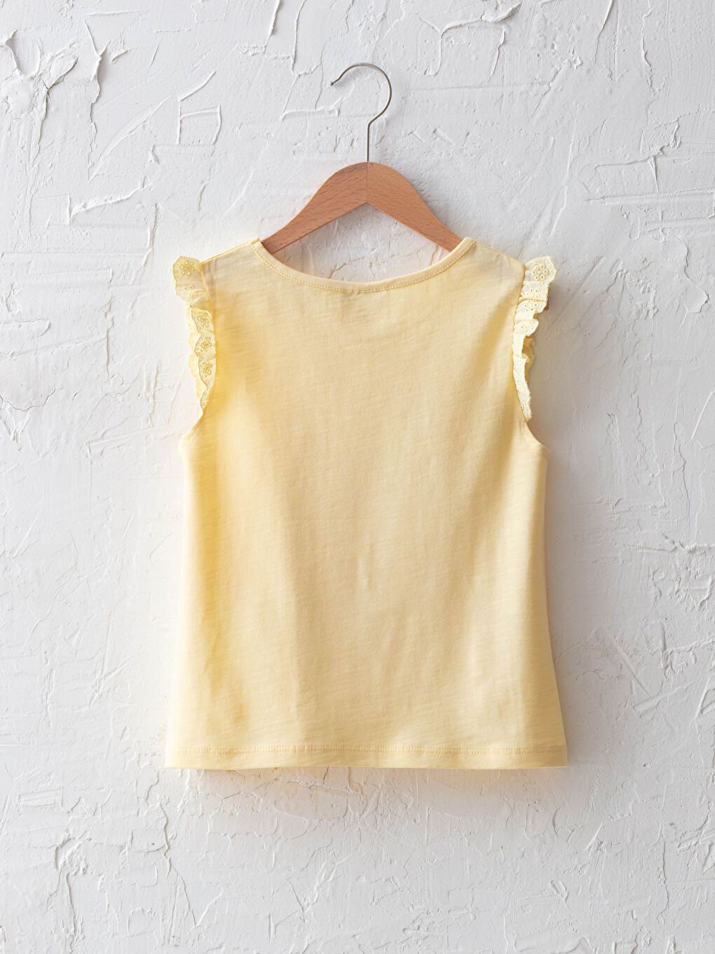 Sarı Bisiklet Yaka Basic Kolları Fisto Detaylı Kız Çocuk Atlet-1