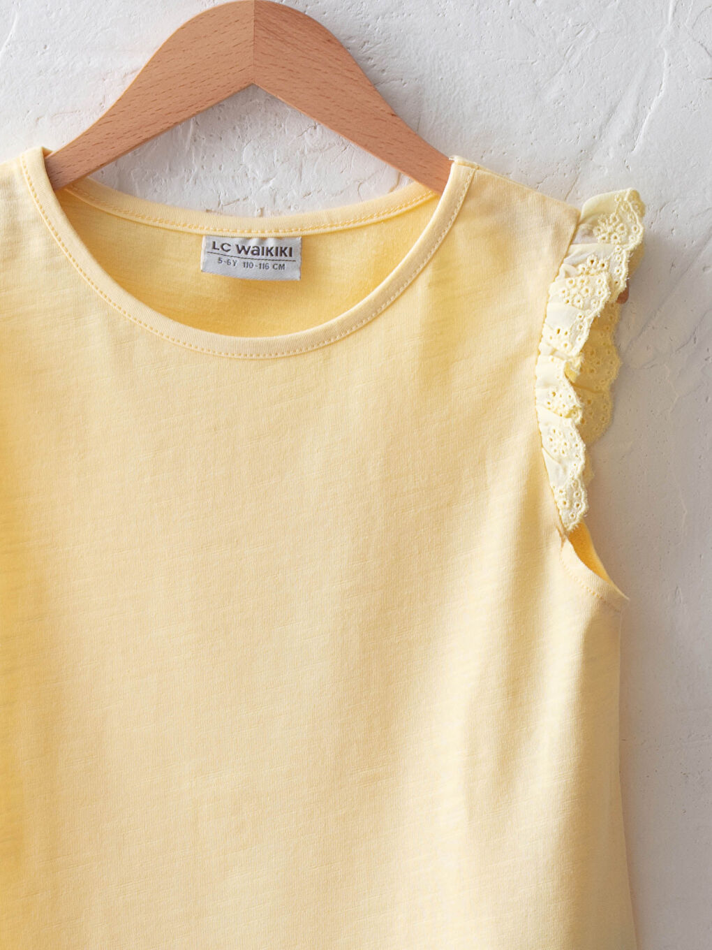 Sarı Bisiklet Yaka Basic Kolları Fisto Detaylı Kız Çocuk Atlet-2