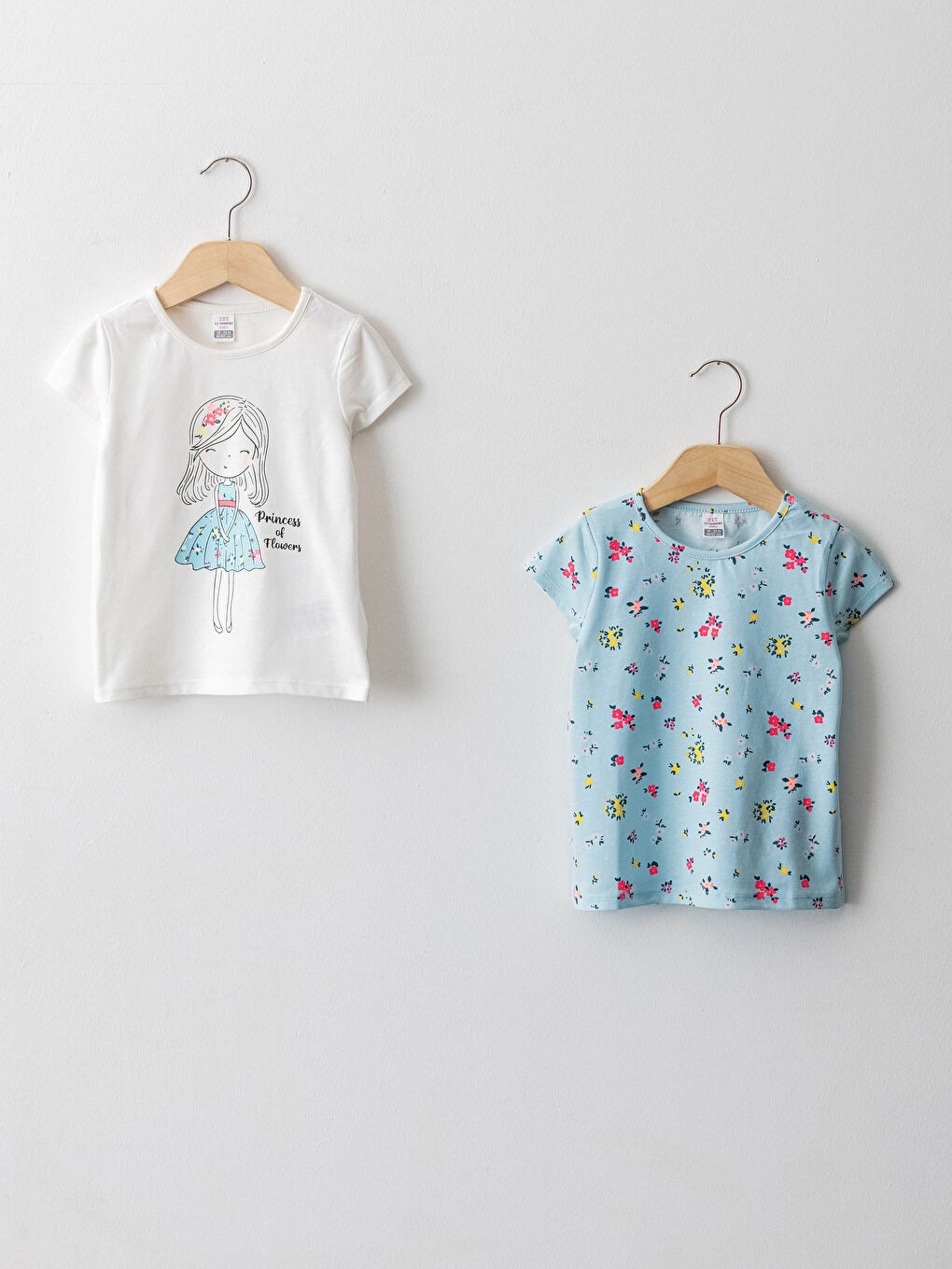 LCW baby T-shirt Bébé Fille Col Rond Manches Courtes Imprimé Coton Lot de 2 -S1GN30Z1-LQQ