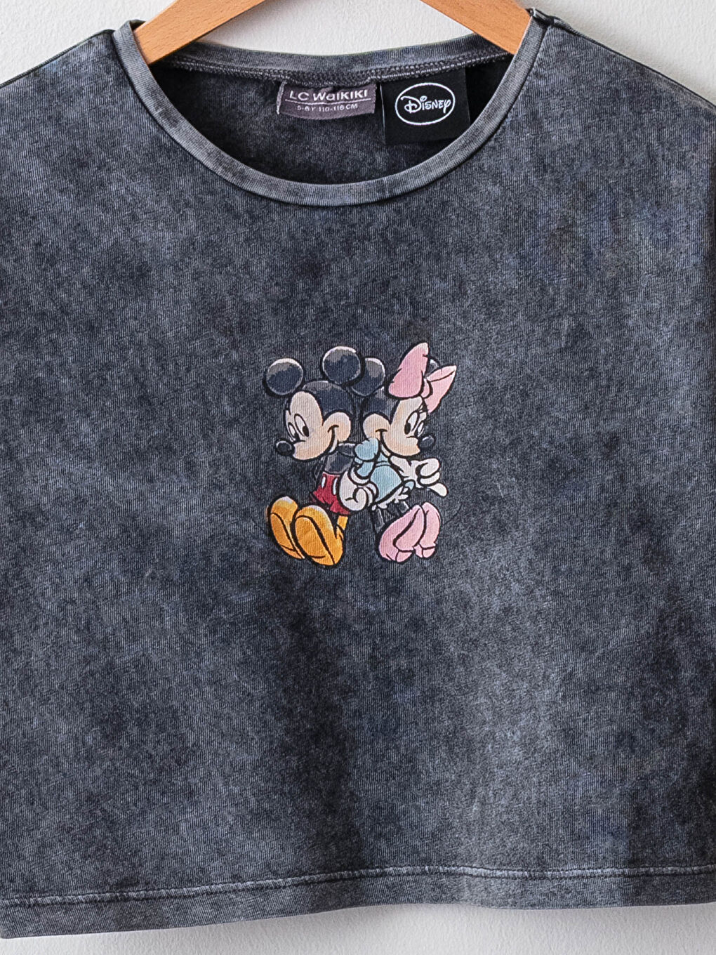 LCW Kids Crew Neck Minnie and Mickey Mouse Printed Short Sleeve Cotton Girls T-Shirt -S1GO58Z4-502