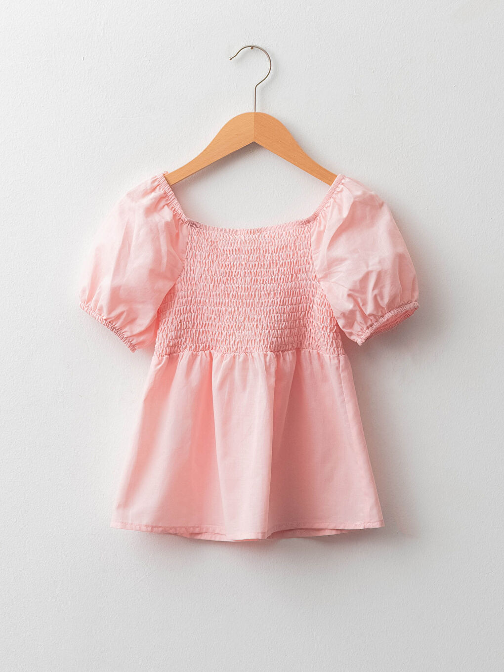 LCW Kids U-Boot-Ausschnitt Basic Kurzarm Popeline Mädchenbluse -S1GP86Z4-FZE