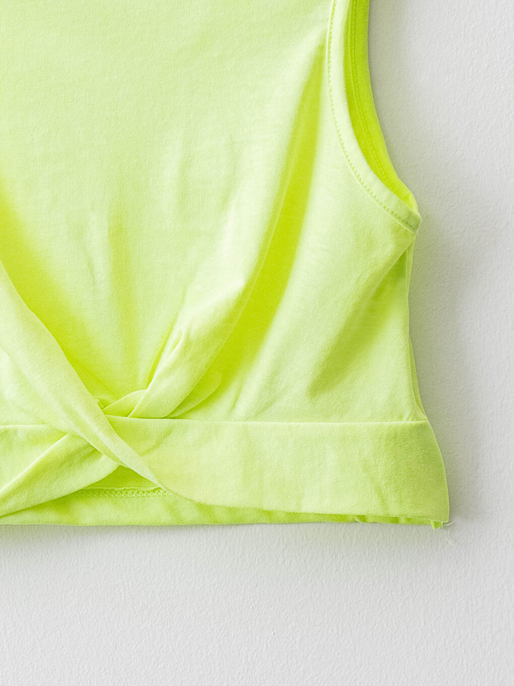 Sarı Bisiklet Yaka Basic Kız Çocuk Atlet-2