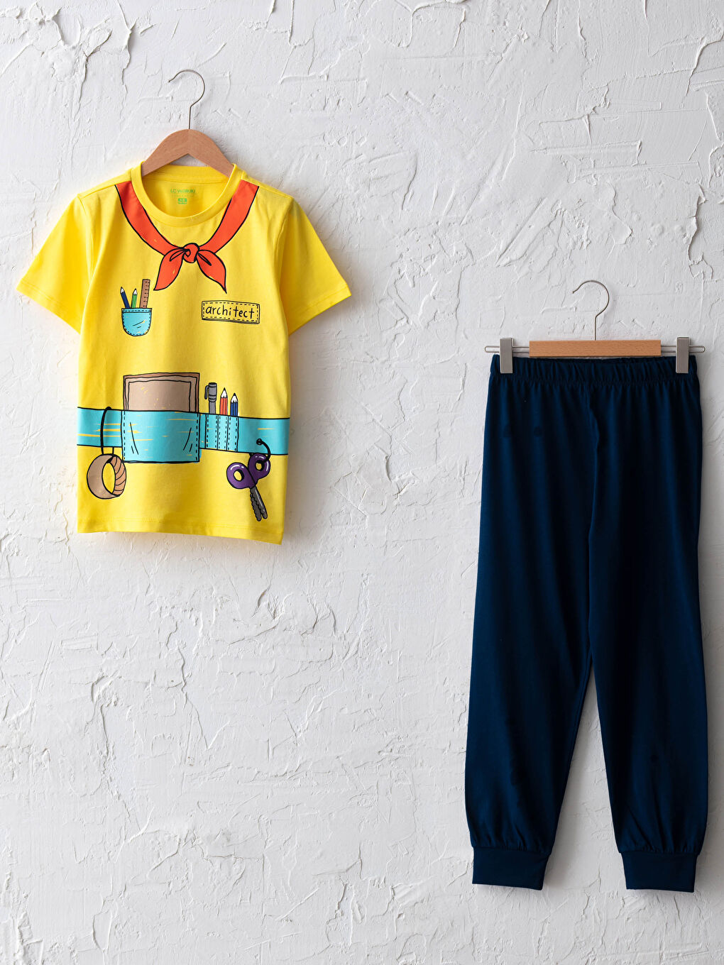 Crew Neck Printed Short Sleeve Boys' Pyjama Set