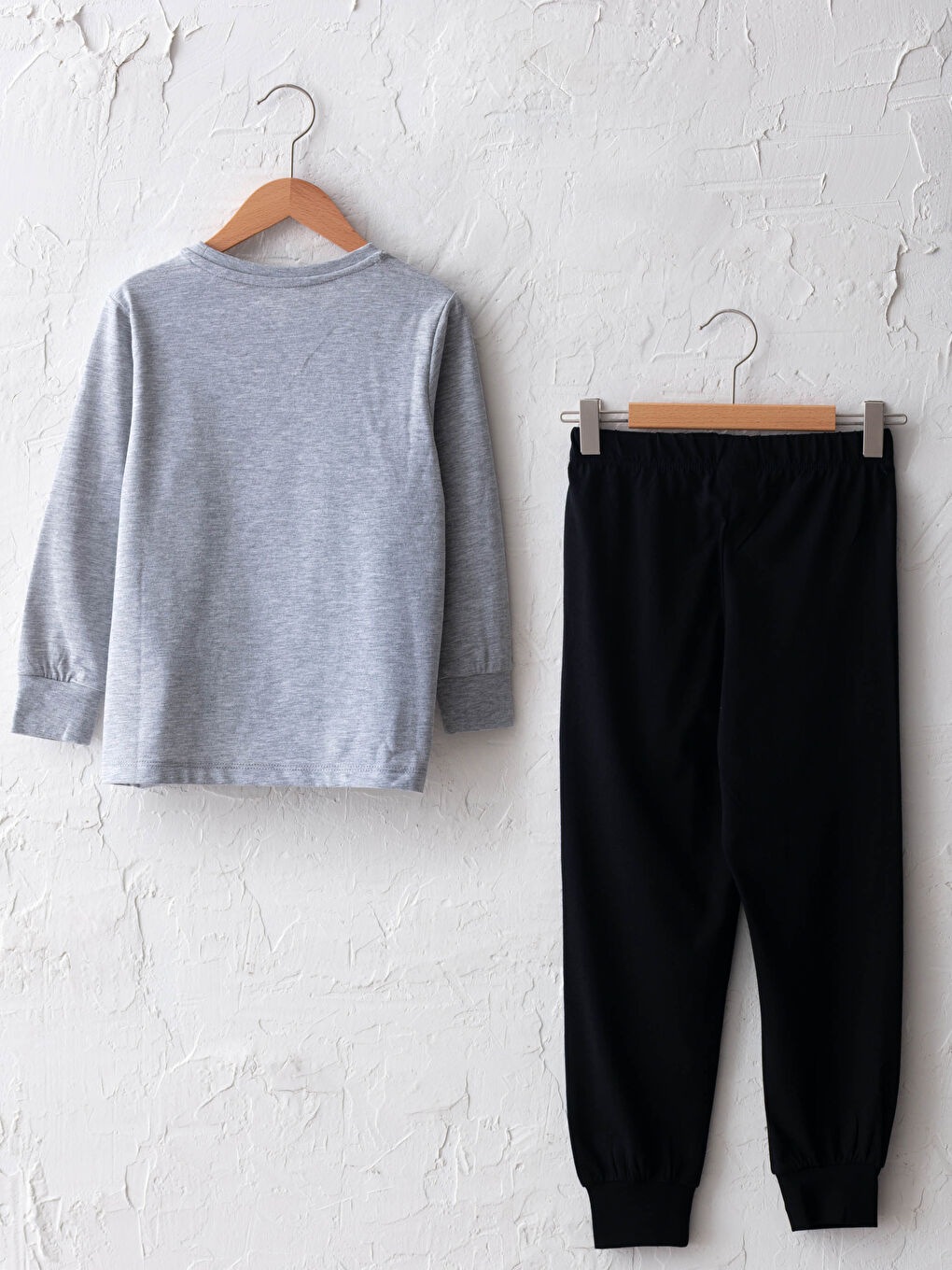 Crew Neck Printed Long Sleeve Boys' Pyjama Set-1