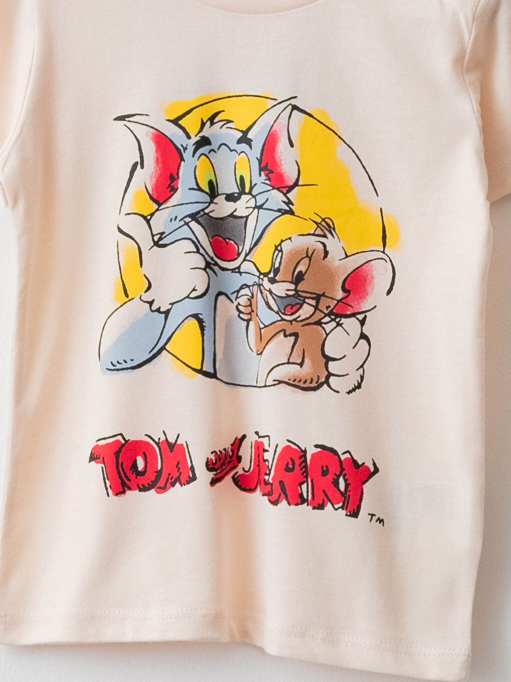 Ensemble De Pyjama Bébé Garçon En Coton Imprimé Tom Et Jerry À Manches Courtes Et Col Rond-2