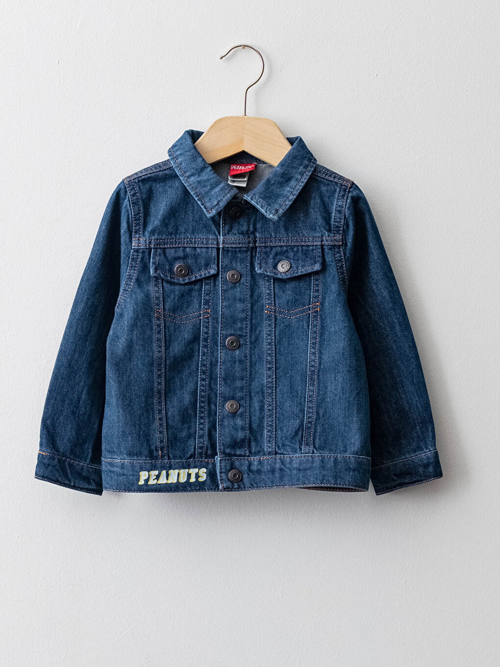 Veste en jean en coton pour bébé garçon imprimée Snoopy à manches longues-1
