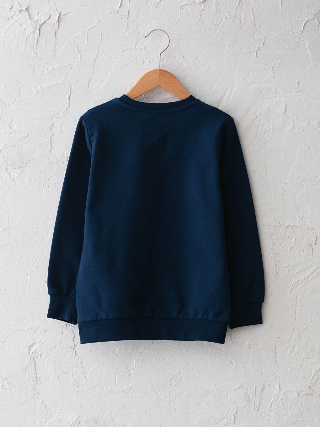 Lacivert Bisiklet Yaka Baskılı Uzun Kollu Erkek Çocuk Sweatshirt-1