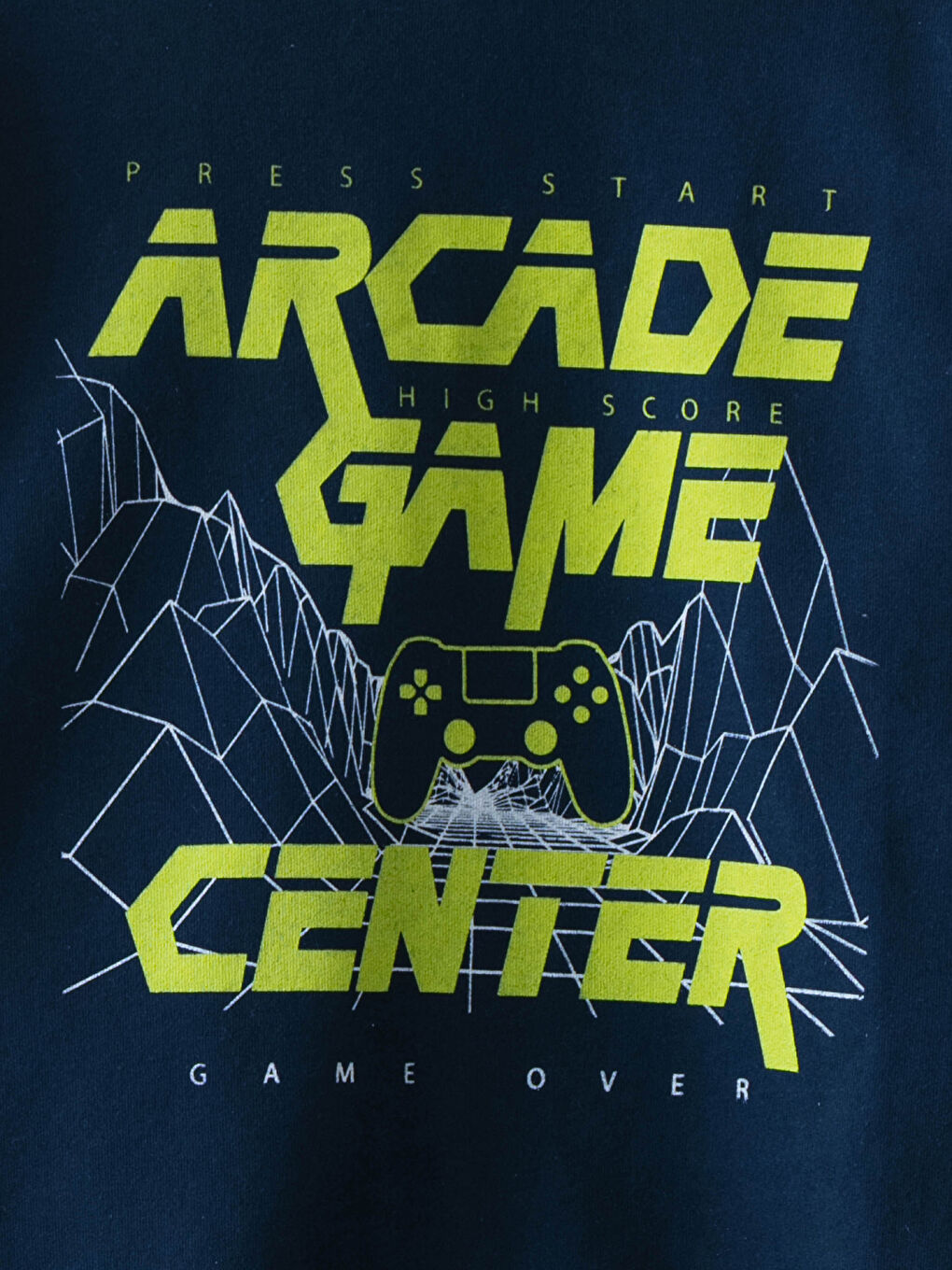 Lacivert Bisiklet Yaka Baskılı Uzun Kollu Erkek Çocuk Sweatshirt-2