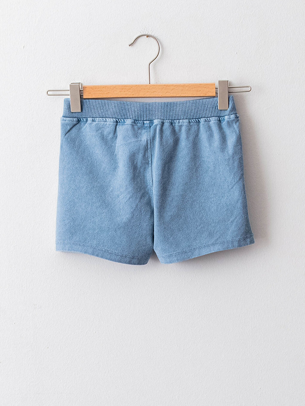 Mickey mouse принтті бала ұл джинс шорты резеңке белдікті-1