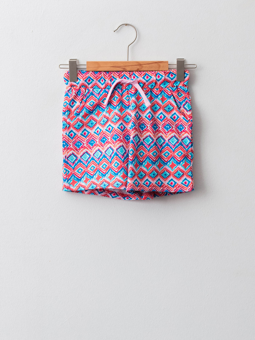 Elastic Waist Printed Girls' Shorts
