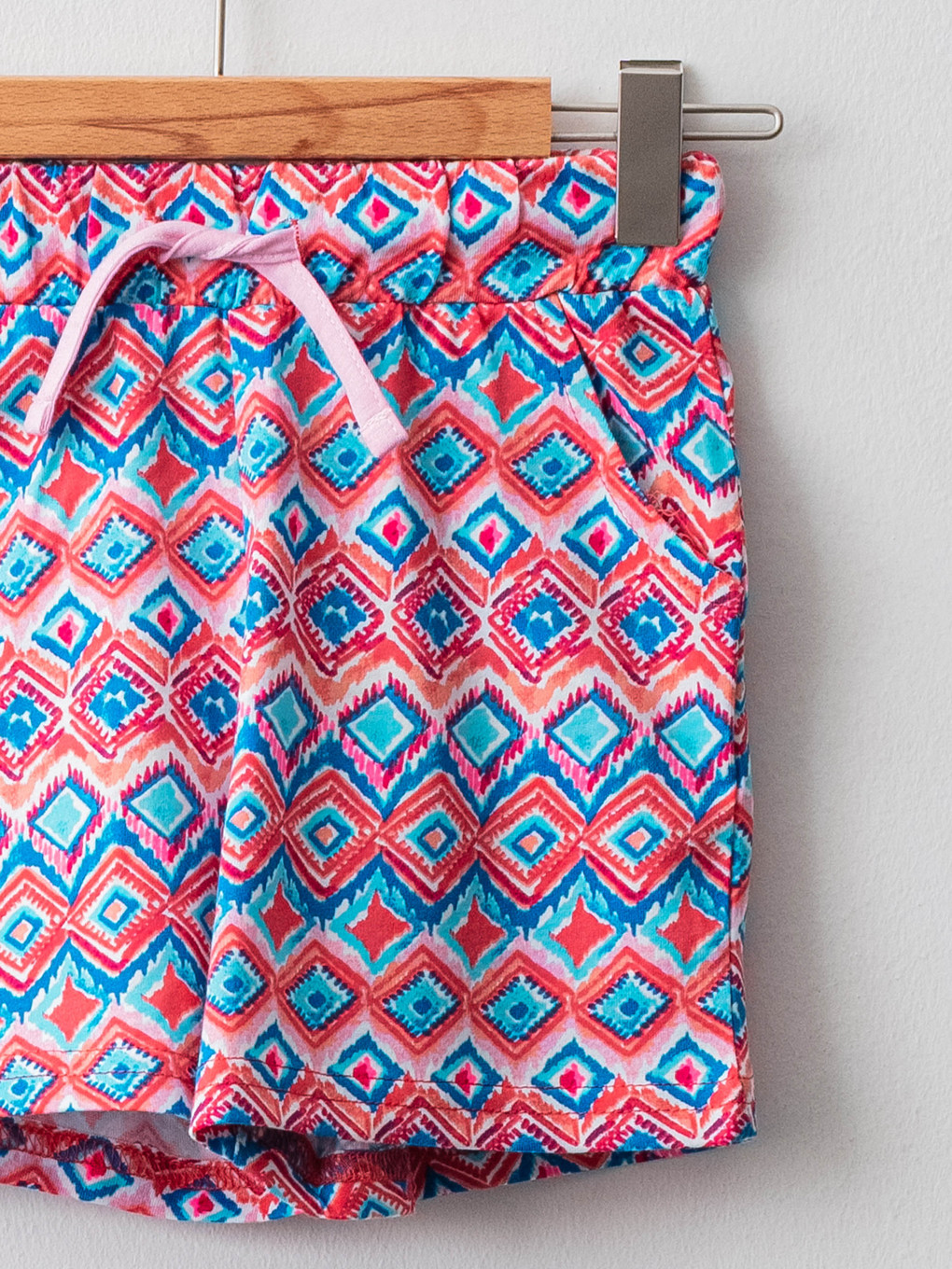 Elastic Waist Printed Girls' Shorts-2