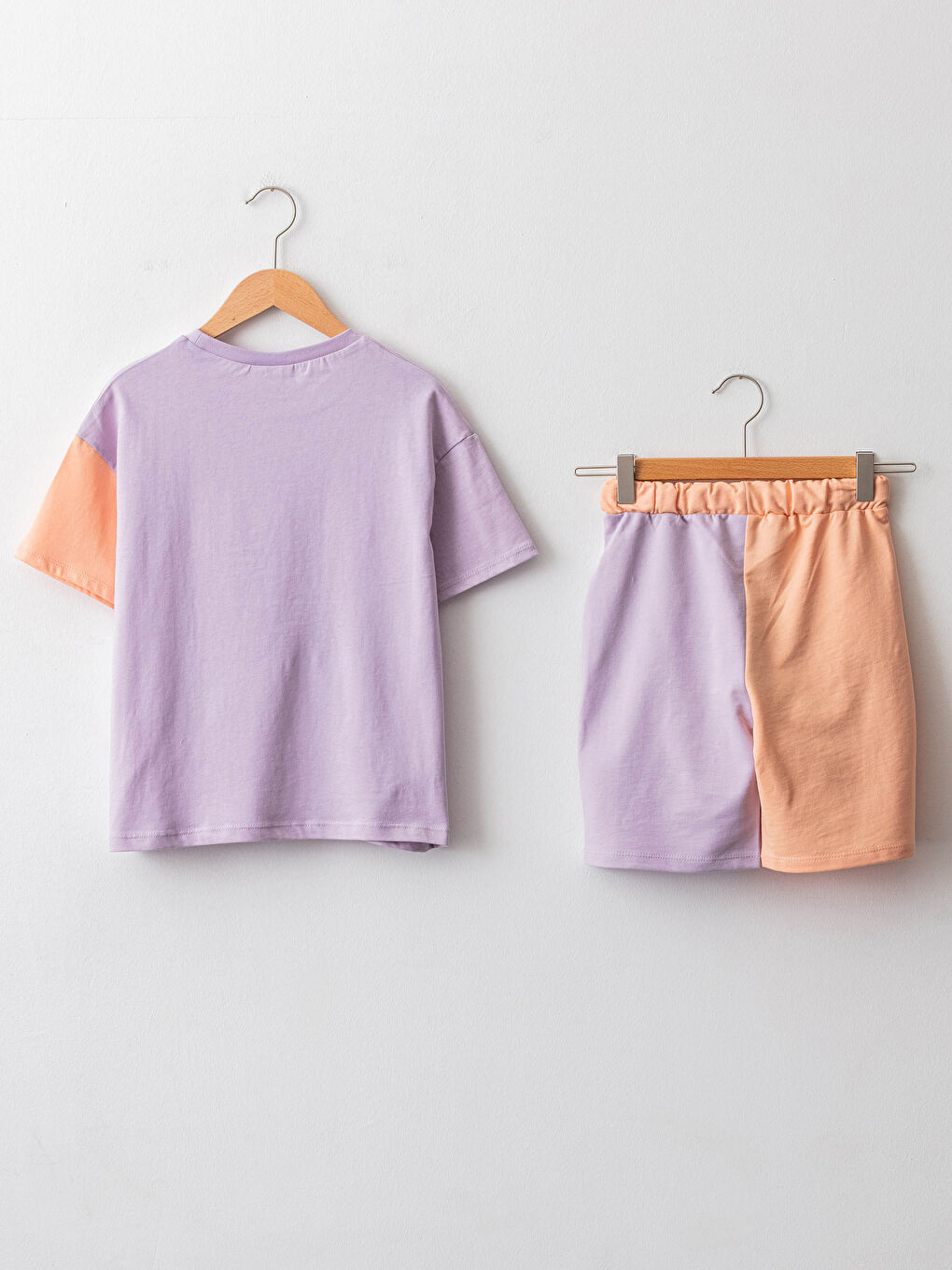 Crew Neck Printed Short Sleeve Girls' T-Shirt and Shorts -S1HB59Z4-FPH
