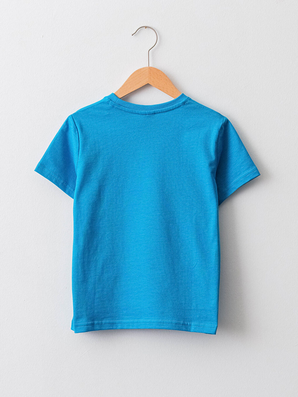 Mavi Bisiklet Yaka Baskılı Kısa Kollu Erkek Çocuk Tişört-1