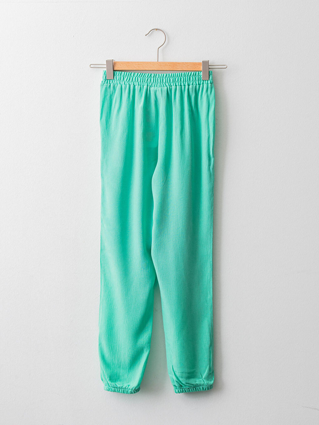 Basic Viscose Girl Trousers With Elastic Waistband-1