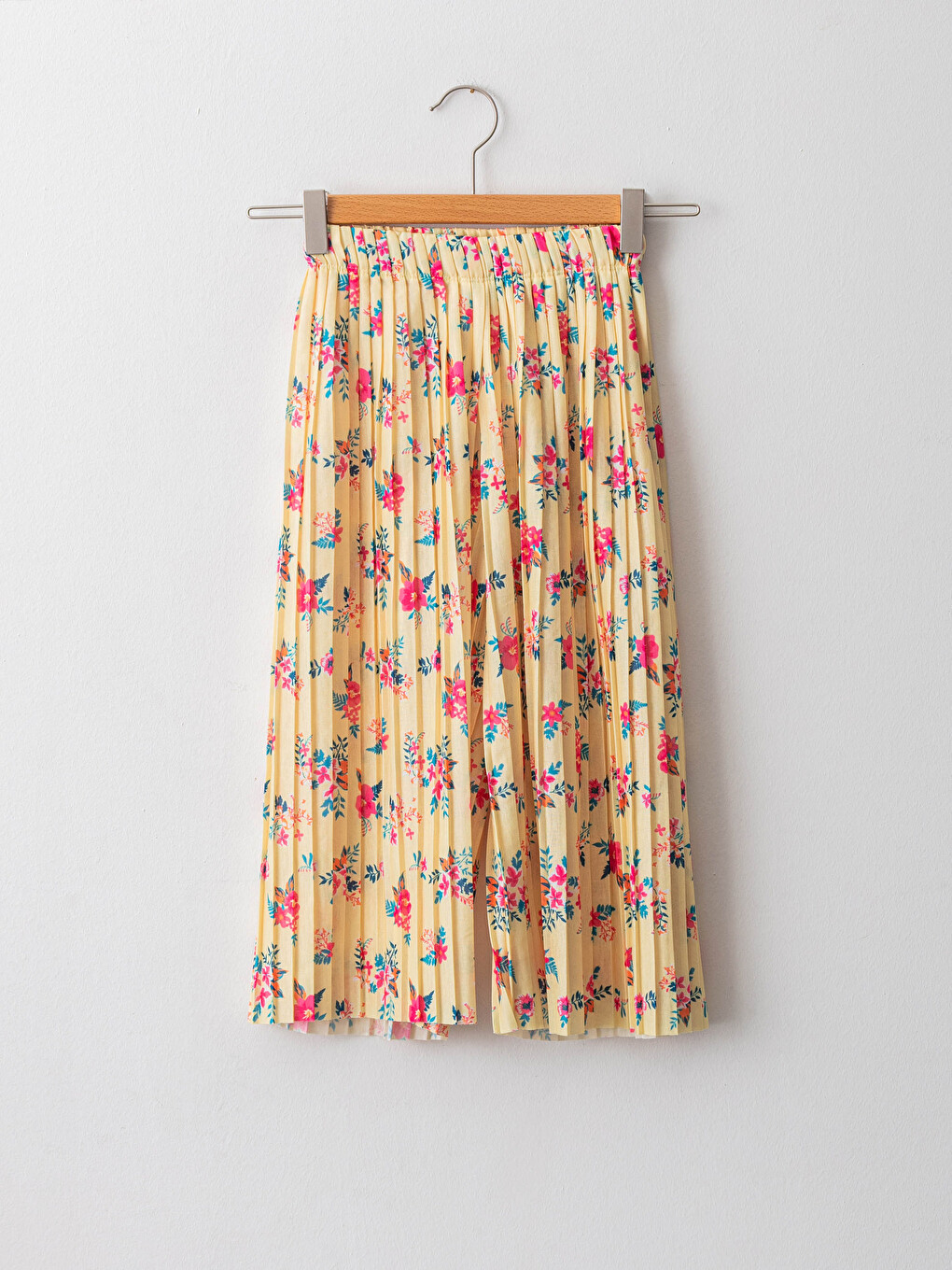 Elastic Waist Patterned Pleated Girl's Sweatpants