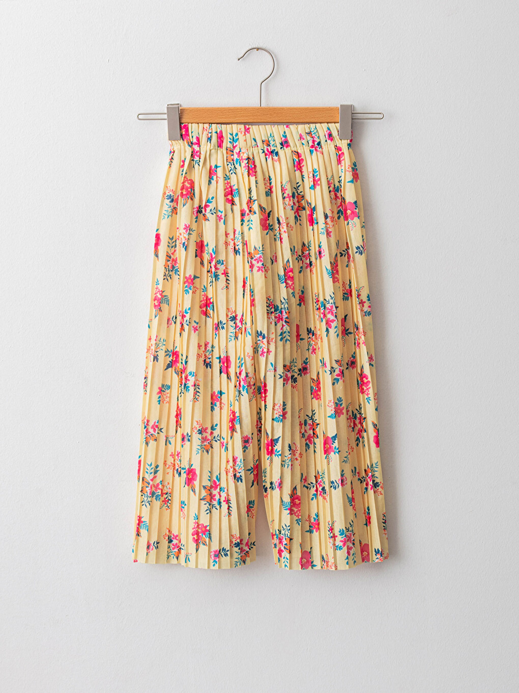 Elastic Waist Patterned Pleated Girl's Sweatpants-1