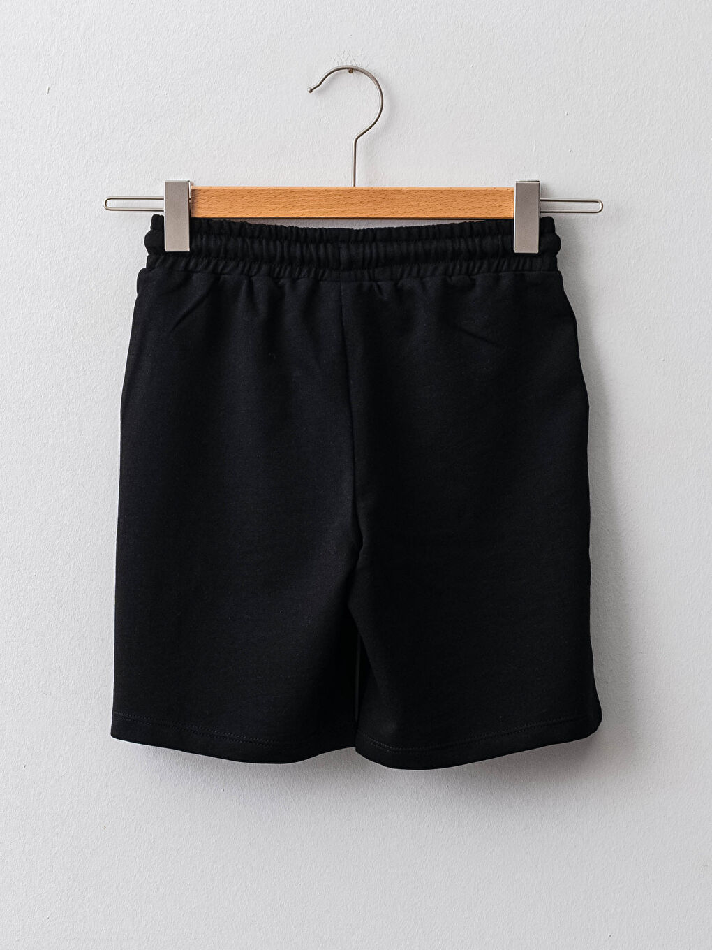 Siyah Beli Lastikli Baskılı Kız Çocuk Şort-1