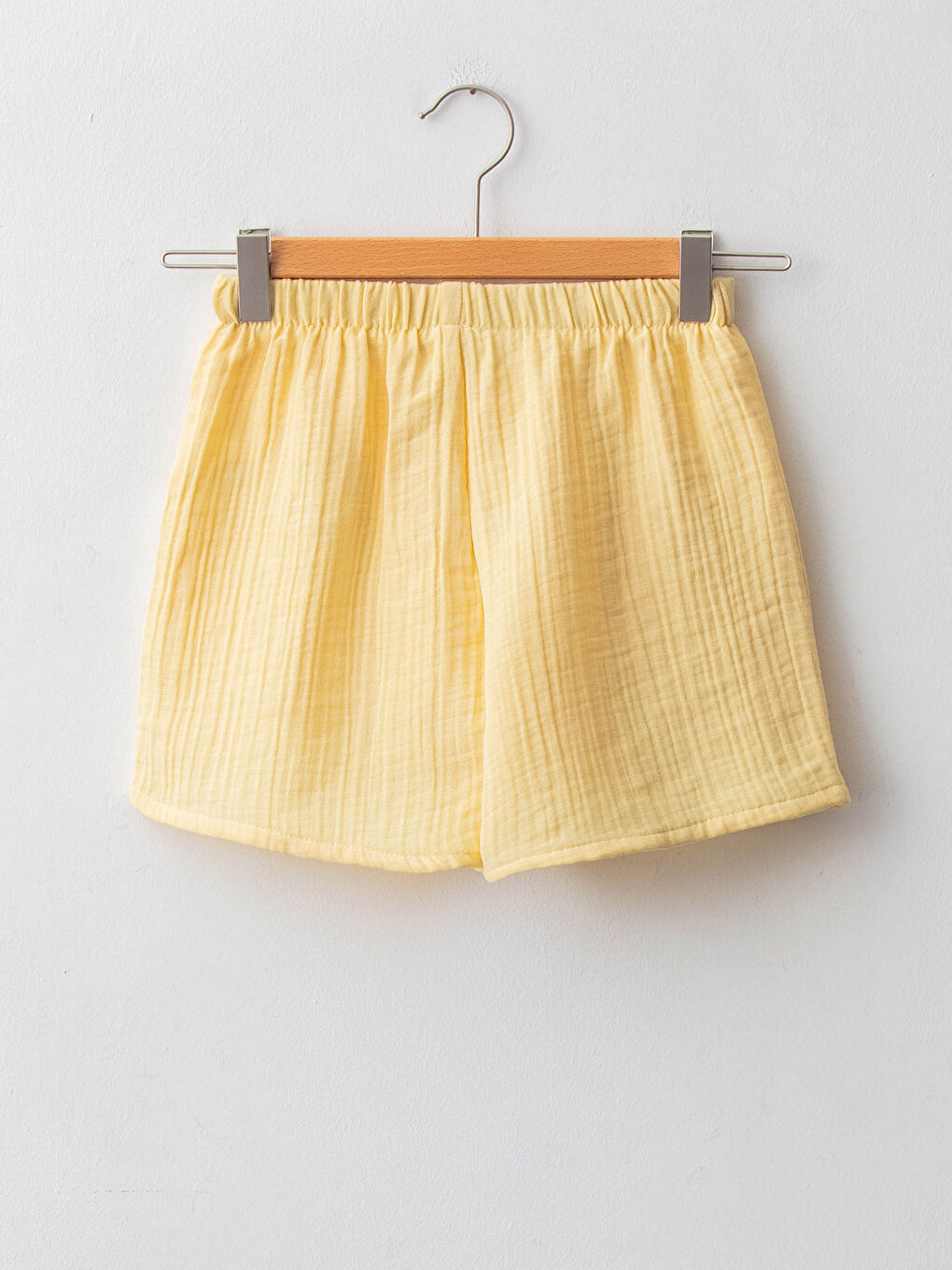 شورت بوبلين بسيط بخصر مطاطي للبنات-1