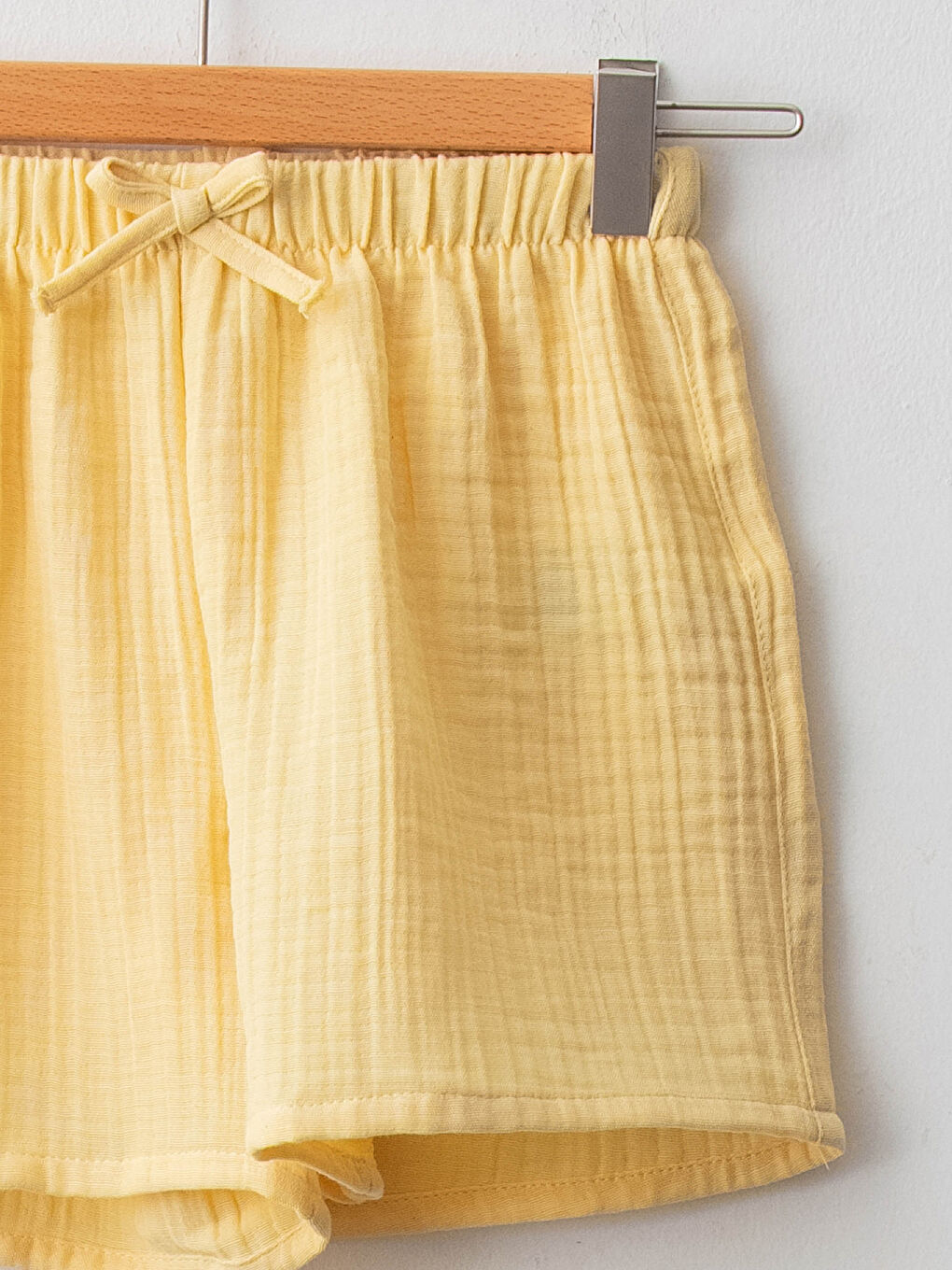 شورت بوبلين بسيط بخصر مطاطي للبنات-2