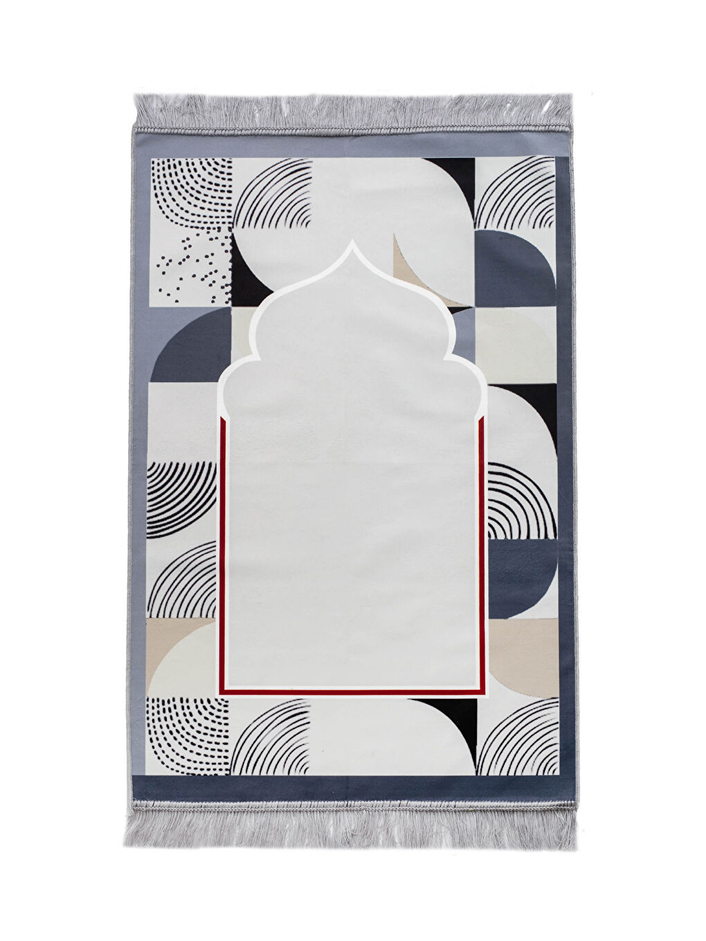 Patterned Fringed Woven Prayer Rug 70x110 Cm-2