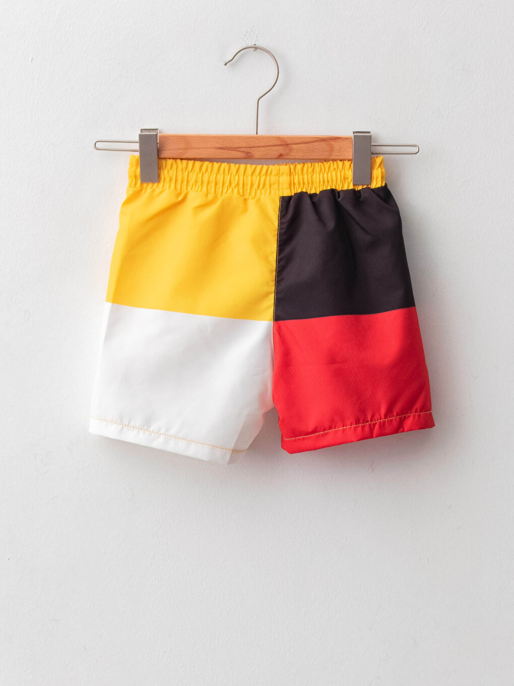 Elastic Waist Mickey Mouse Printed Baby Boy Fishnet Detailed Marine Shorts-1