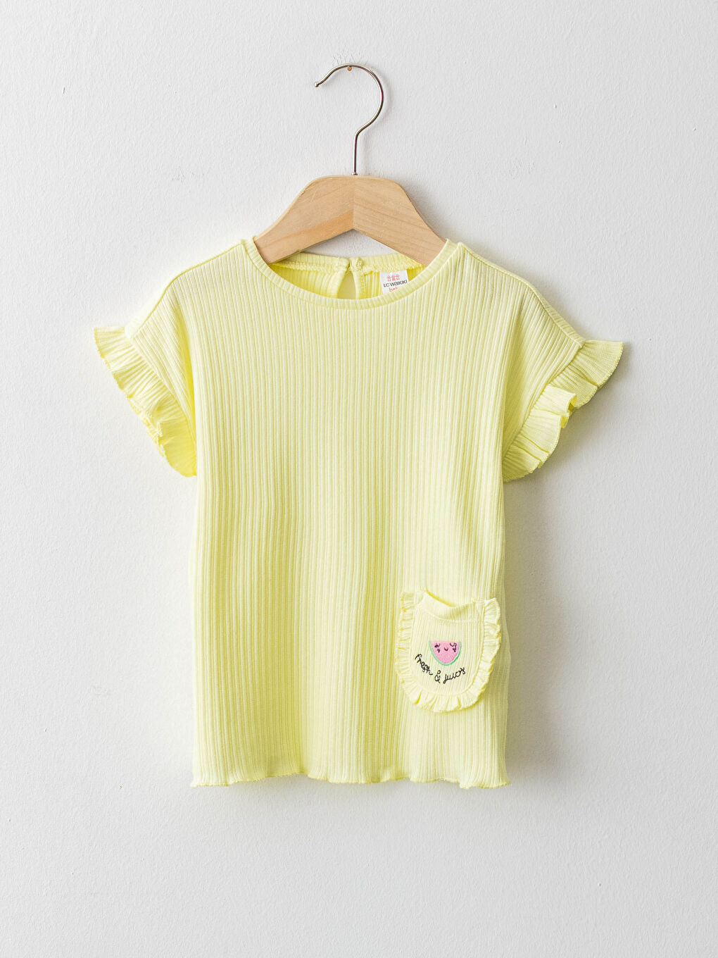 Crew Neck Short Sleeve Embroidered Baby Girls' T-Shirt