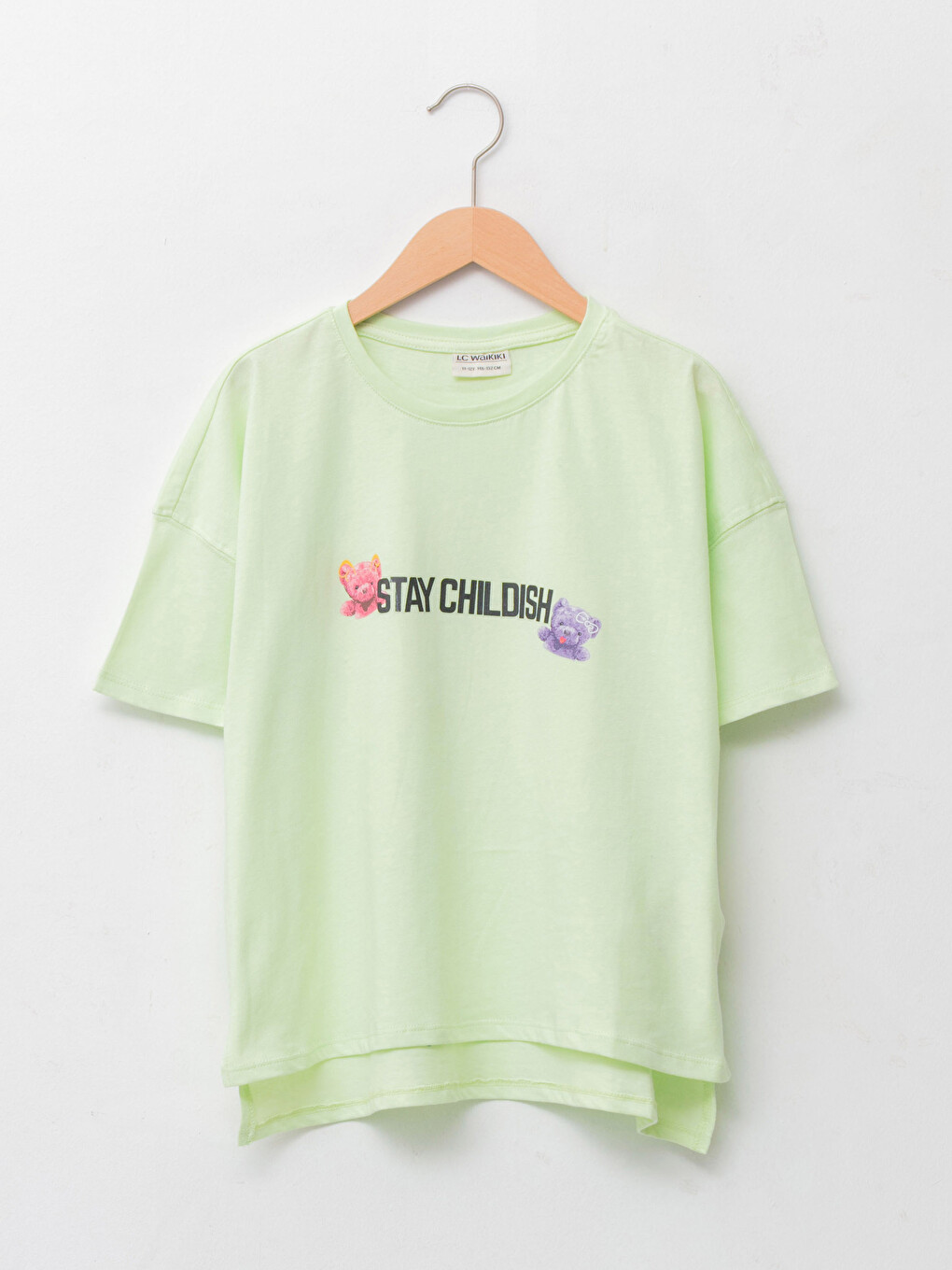 Crew Neck Printed Short Sleeve Cotton Girl T-shirt
