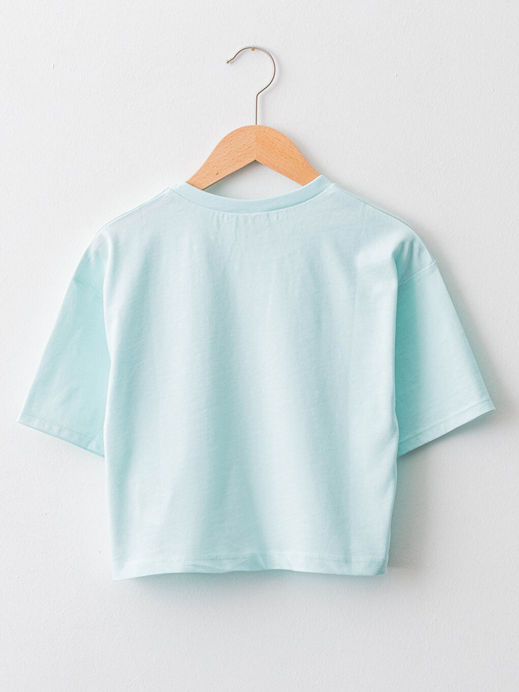 Crew Neck Printed Short Sleeve Cotton Girl T-shirt-5