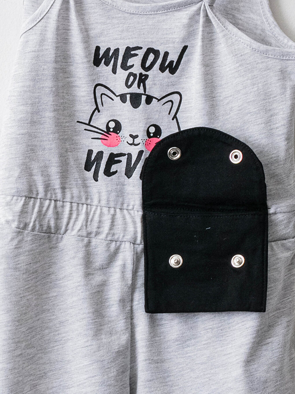 Beyaz Baskılı Askılı Kız Çocuk Tulum-2