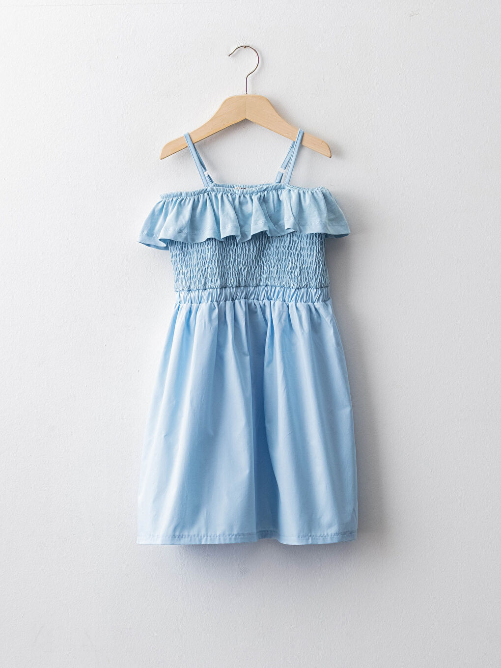 Basic Cotton Girl Dress With Straps