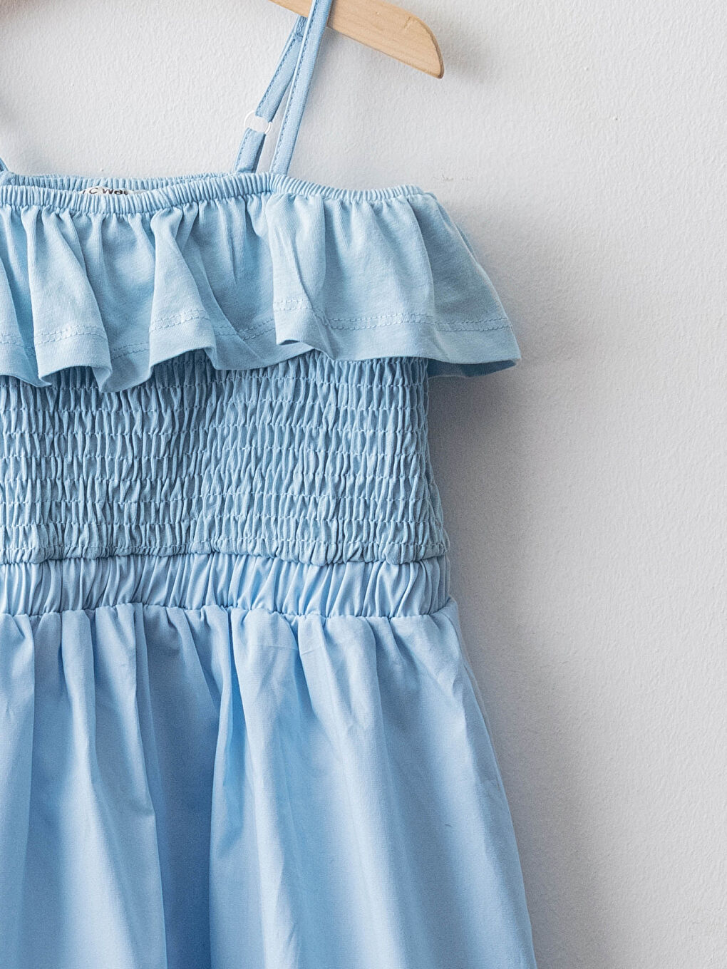 Basic Cotton Girl Dress With Straps-2