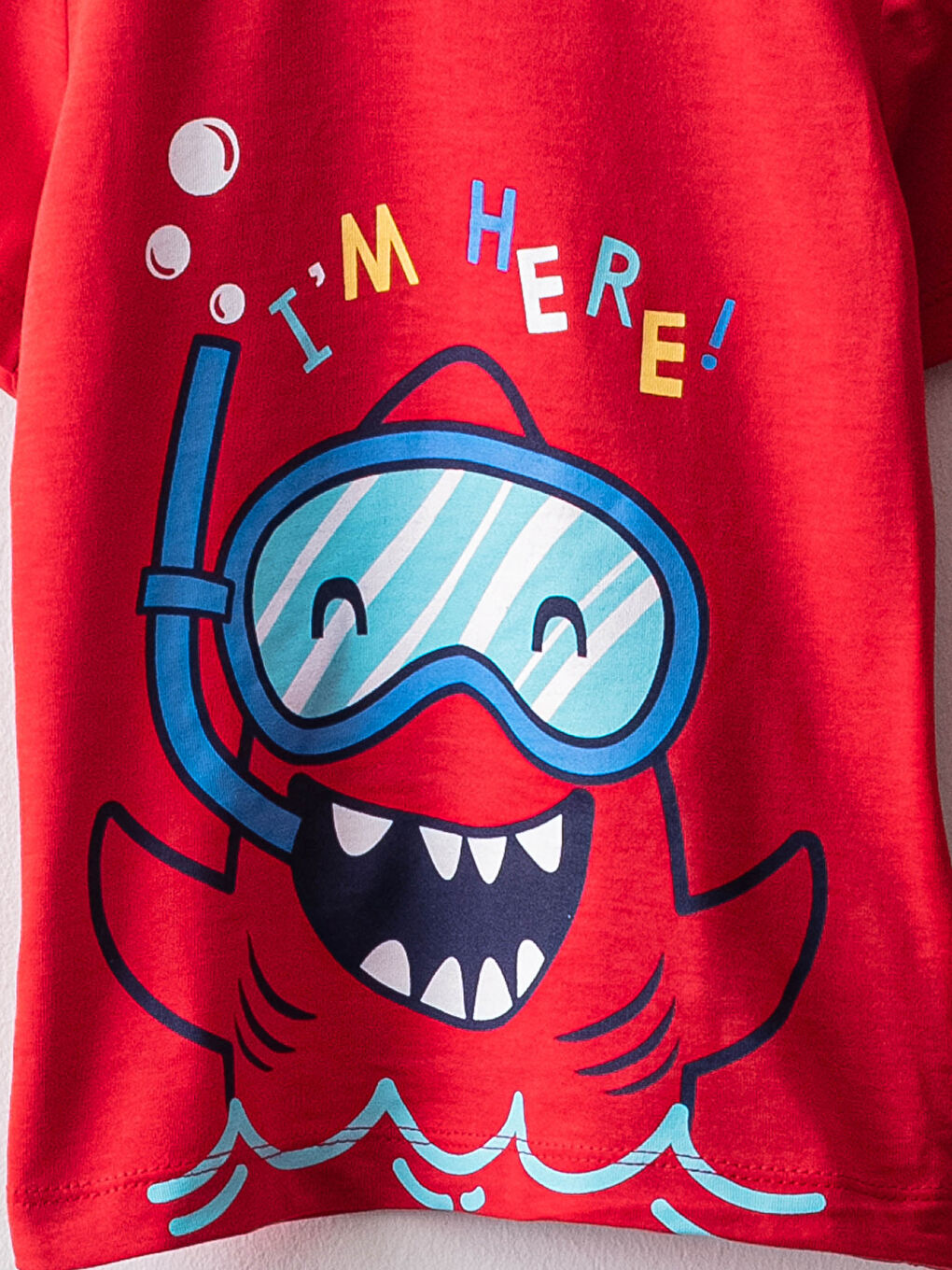 Kırmızı Bisiklet Yaka Kısa Kollu Pamuklu Erkek Bebek Pijama Takım-2