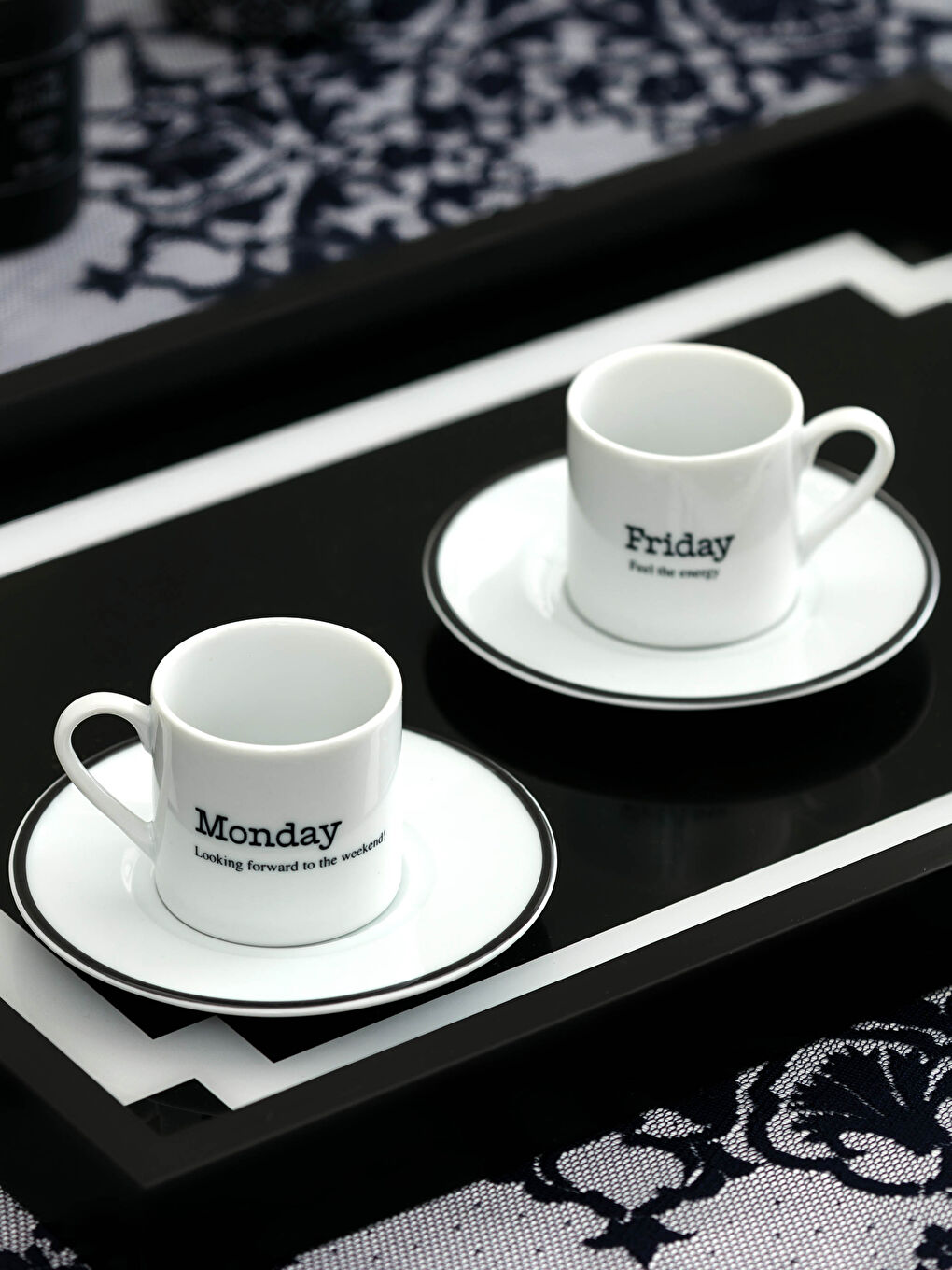 Slogan Printed Porcelain Turkish Coffee Cup Set of 2-1