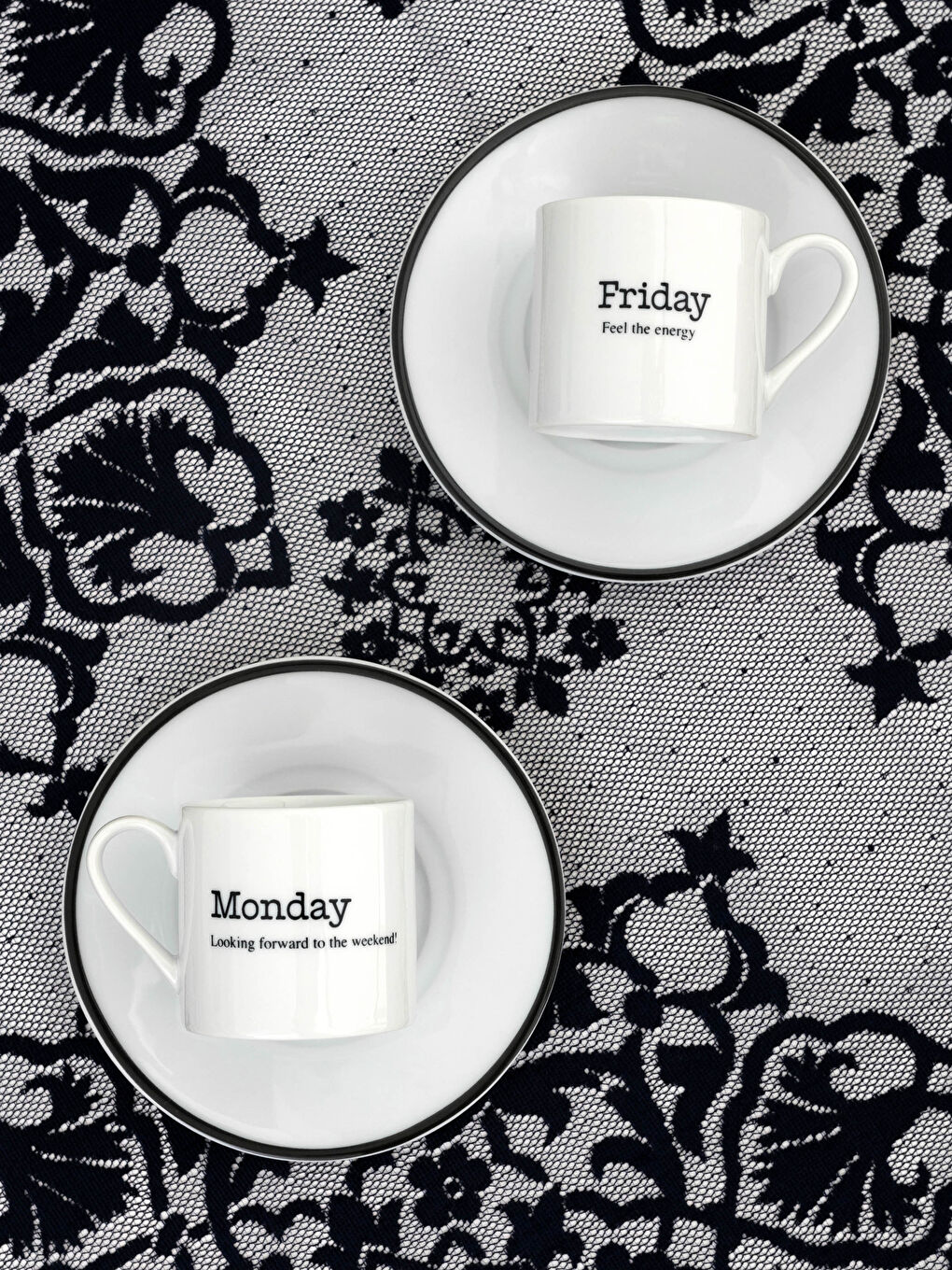 Slogan Printed Porcelain Turkish Coffee Cup Set of 2-2